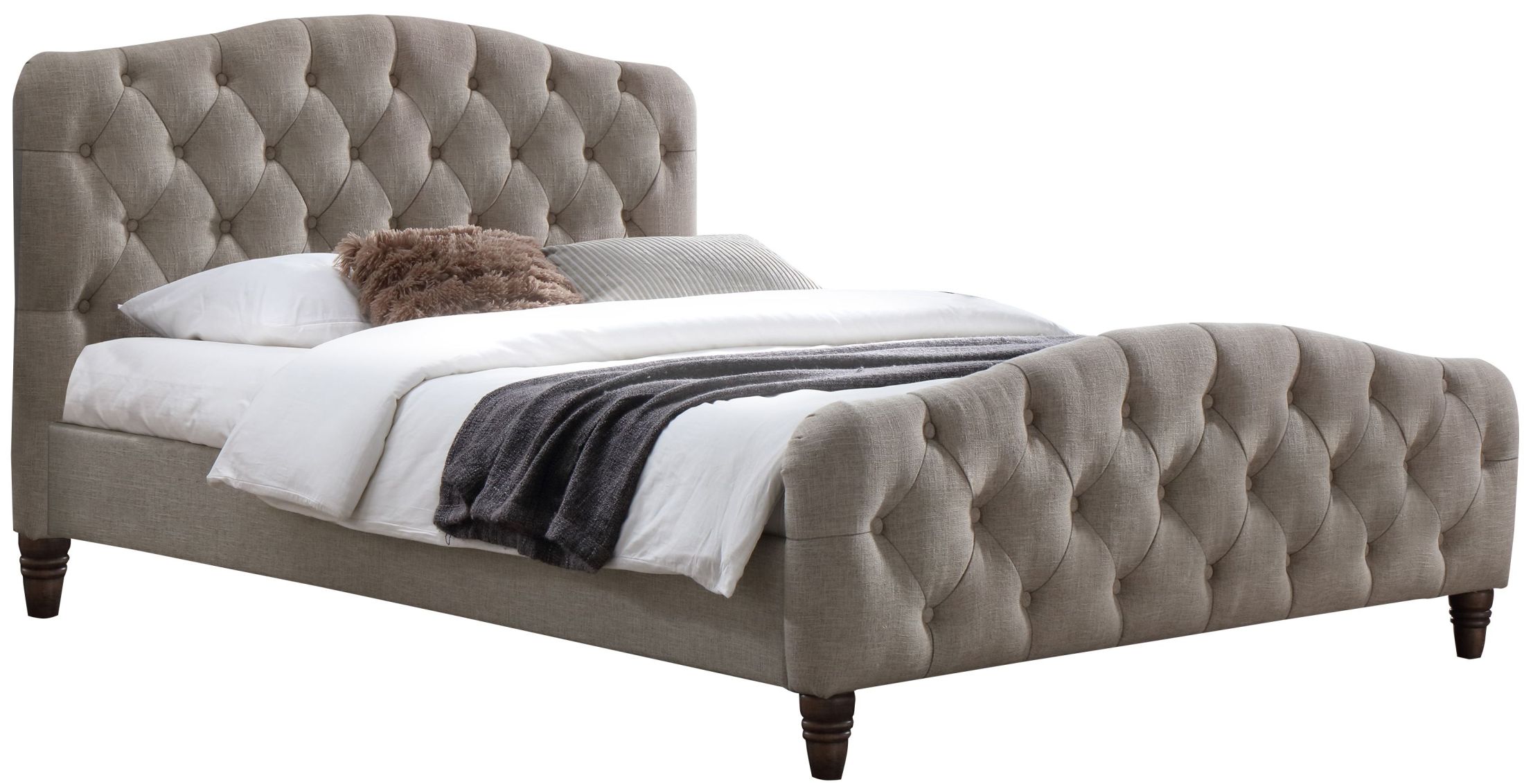 Sandra Taupe Platform Queen Platform Bed 1stopbedrooms