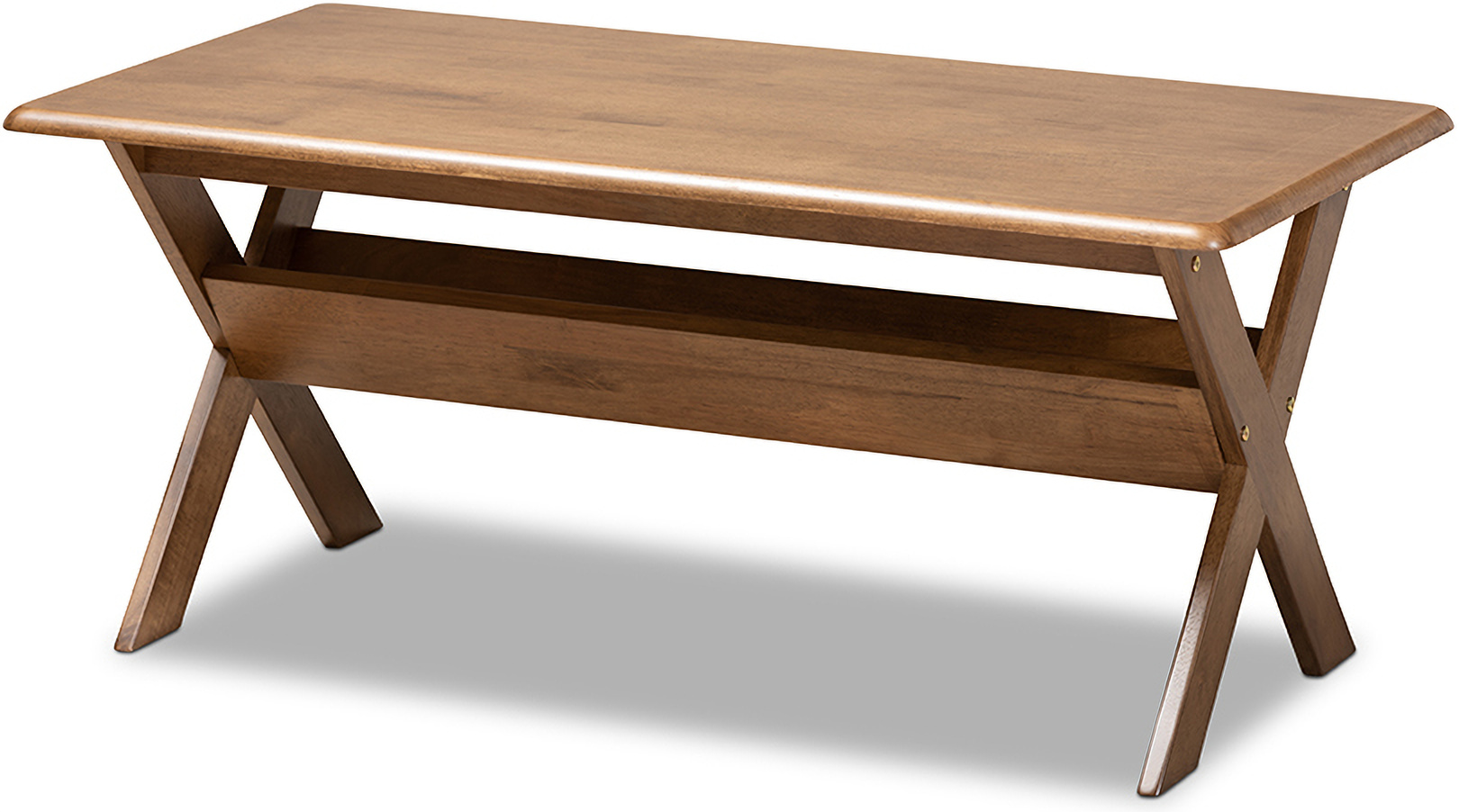 Sarai Modern Transitional Walnut Brown Finished Rectangular Wood