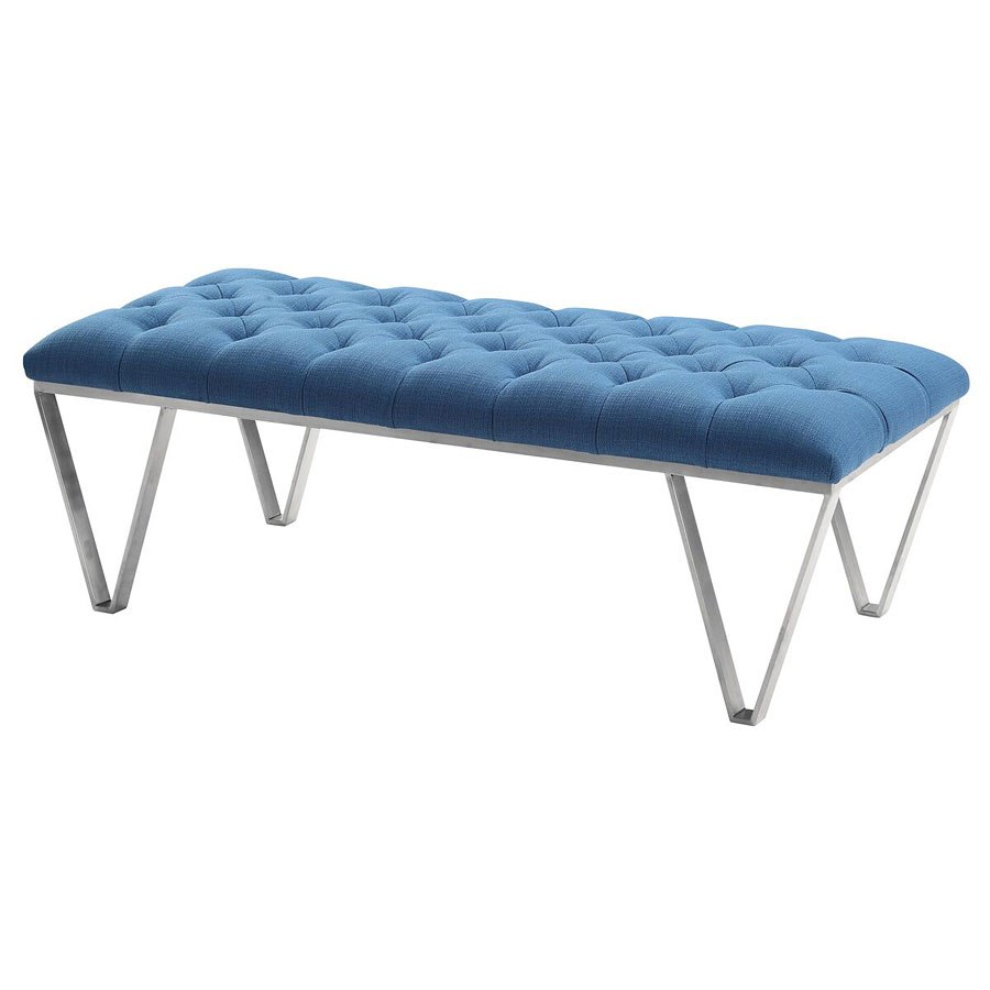 Serene Blue Tufted Bench 1stopbedrooms