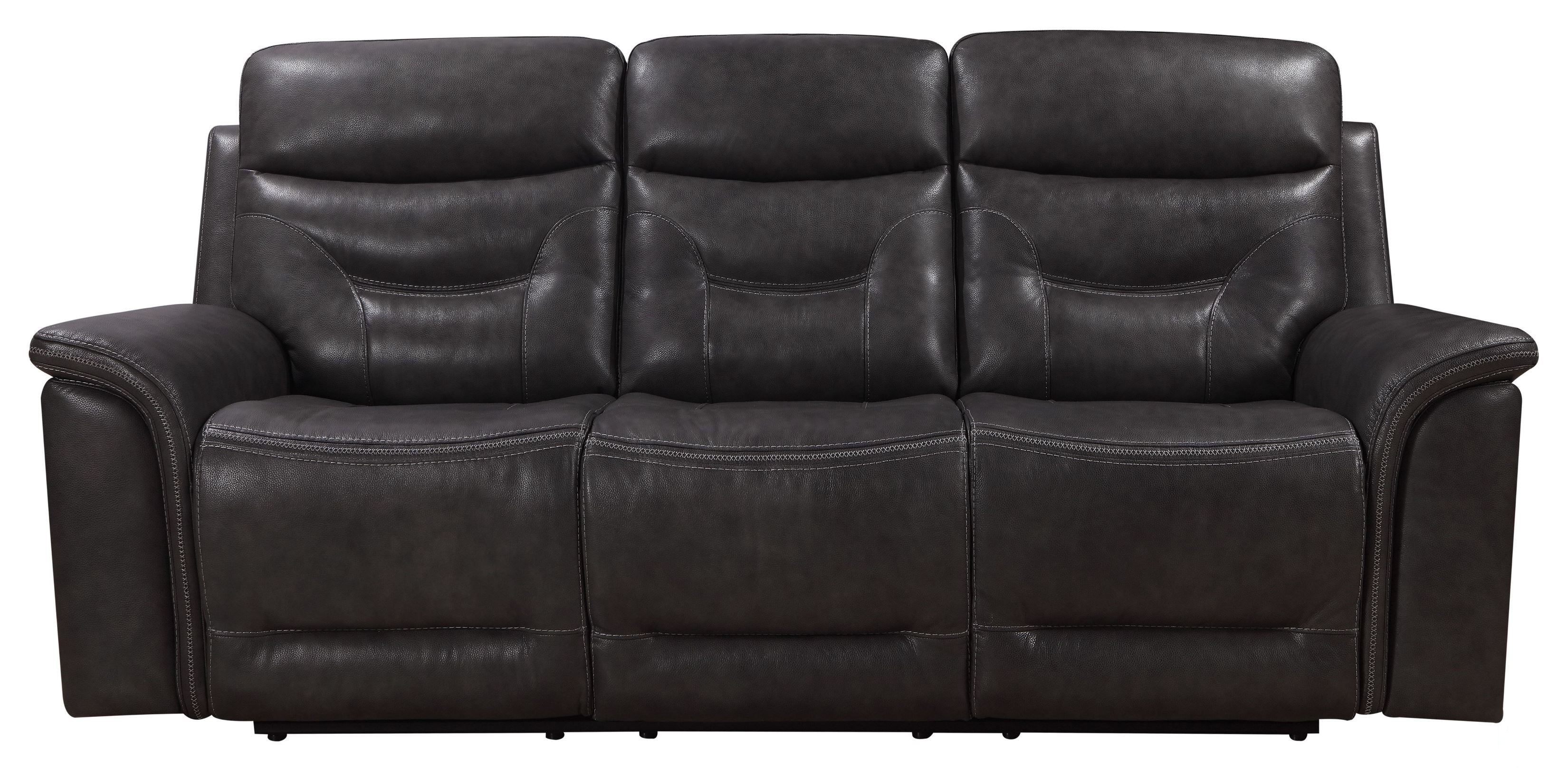 Shae Bullard Grey Motion Power Reclining Sofa With Power Headrest