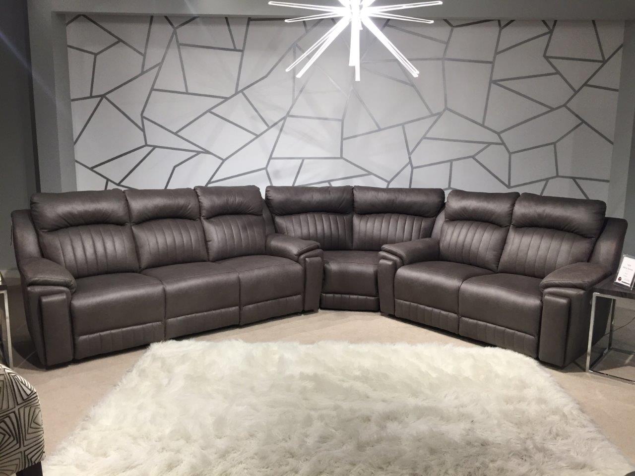 Silver Screen Graphite Power Reclining Sofa With Power Adjustable
