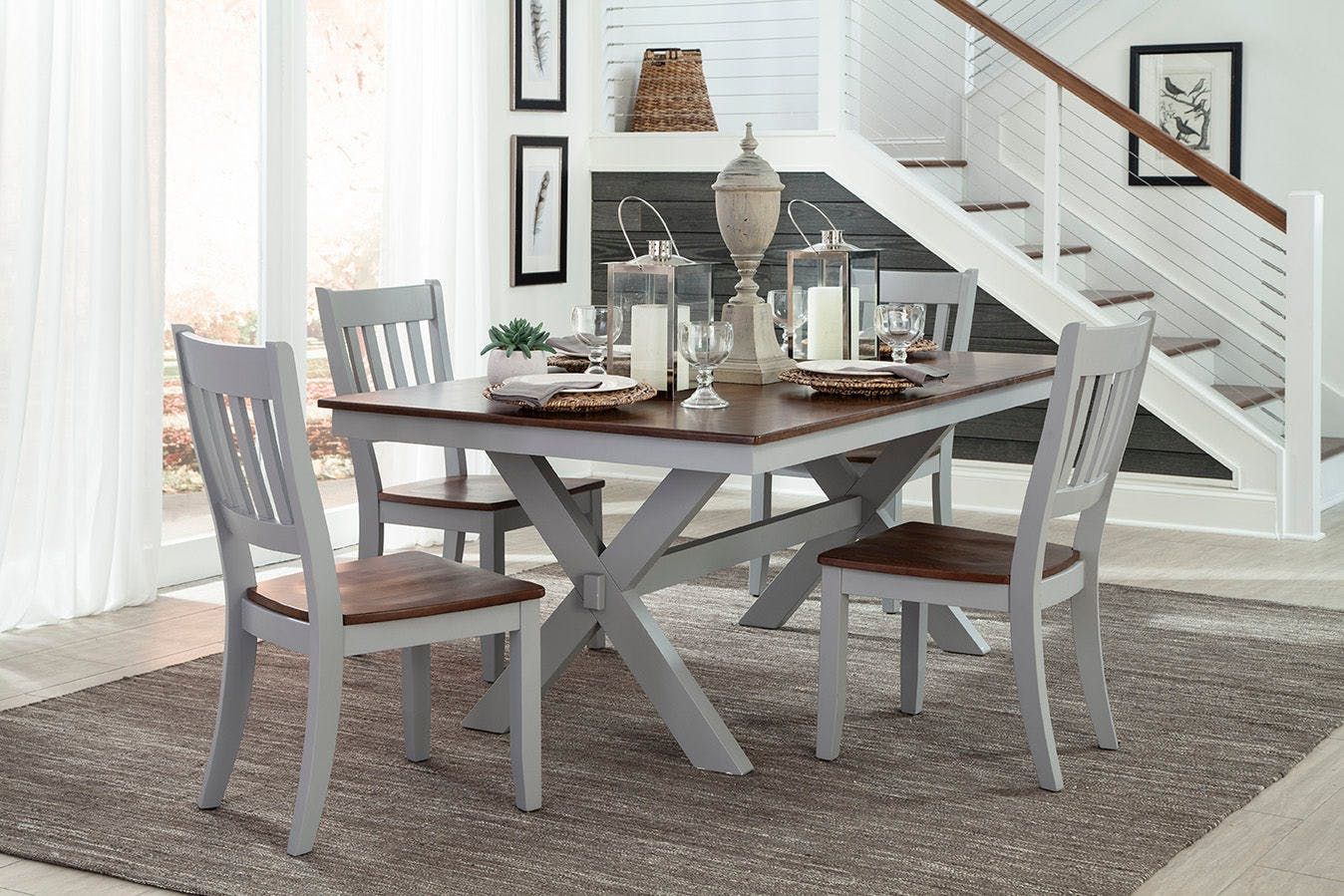 Small Space Trestle Base Dining Table - 1StopBedrooms.