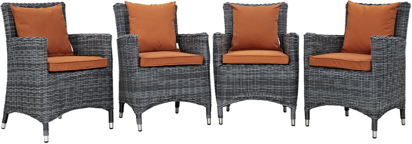 Summon Canvas Tuscan 4 Piece Outdoor Patio Sunbrella Dining Set Eei 2314 Gry Tus Set 1stopbedrooms