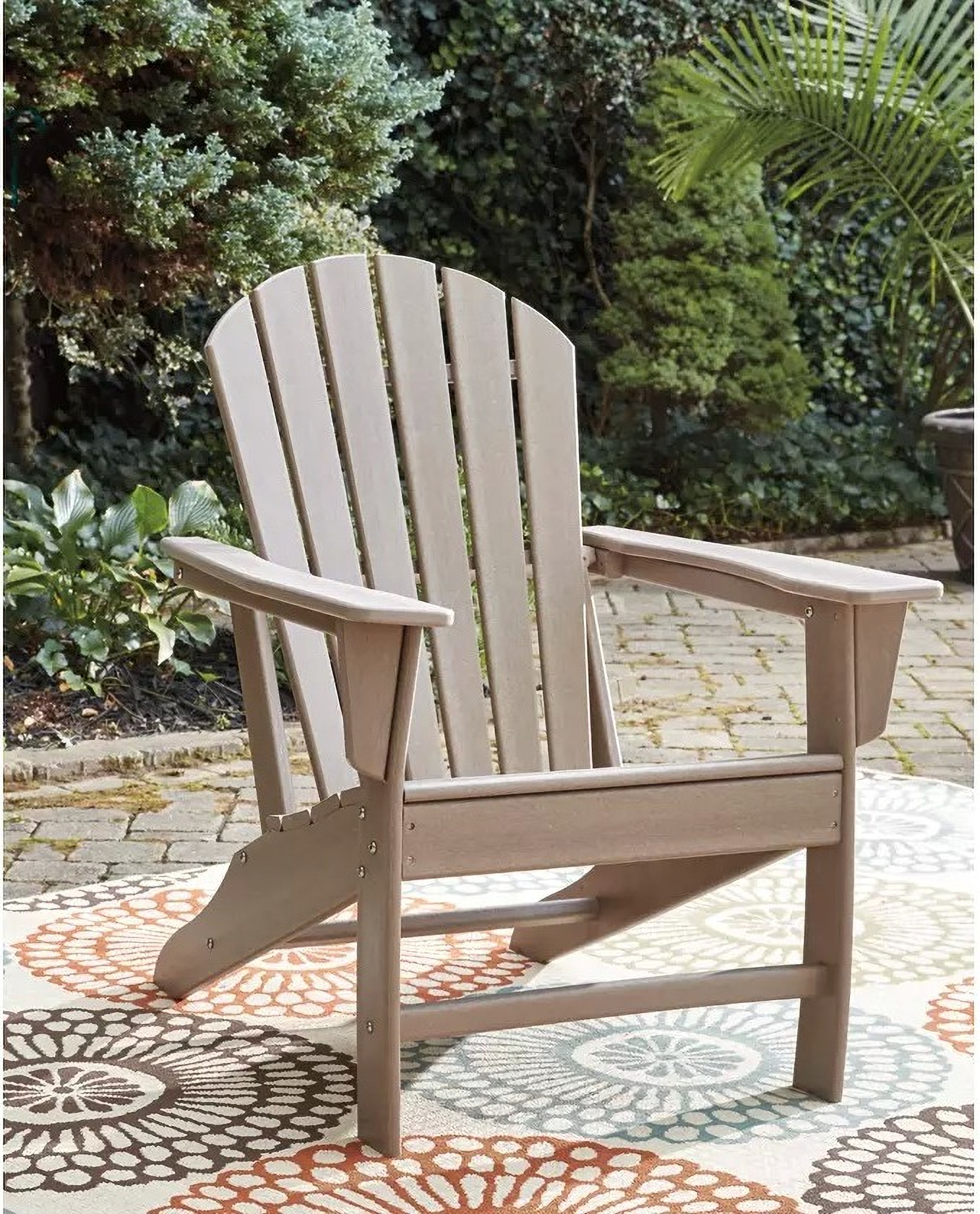 Sundown Treasure Grayish Brown Outdoor Adirondack Chair 1stopbedrooms