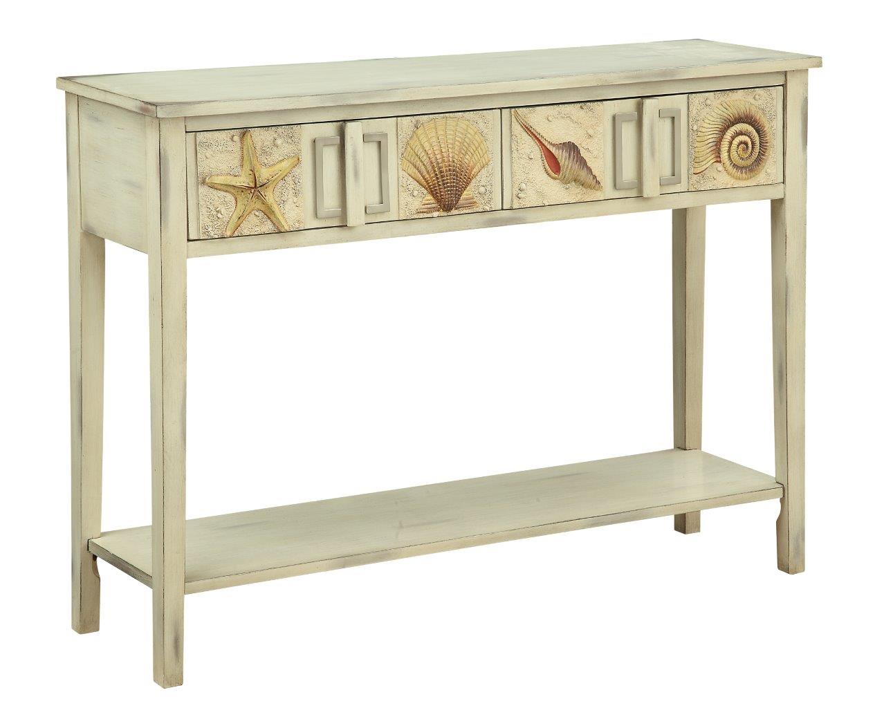 Surfside Shoals Distressed Sand Console Table - 1StopBedrooms.
