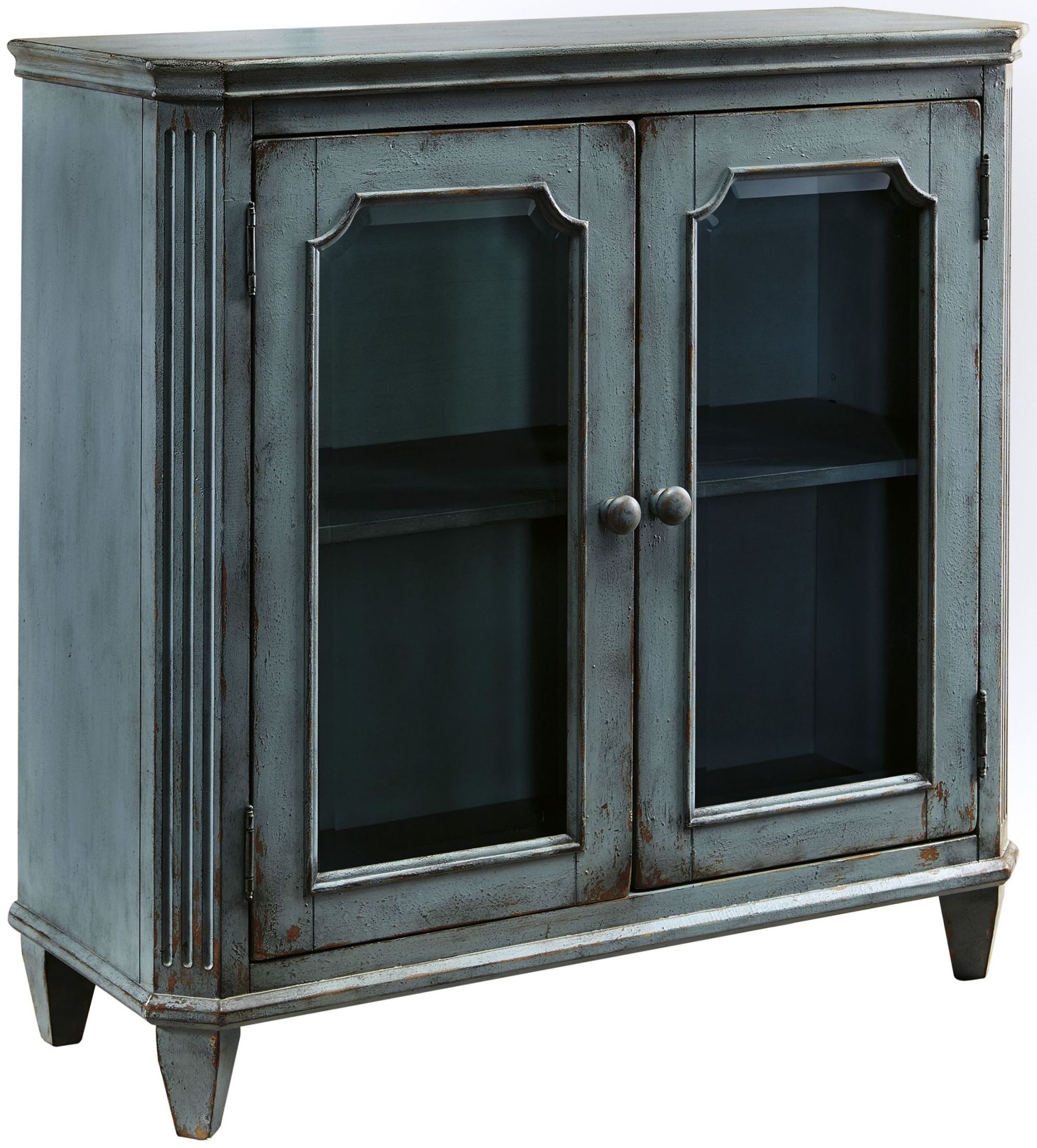 Mirimyn Antique Teal Door Accent Cabinet 1stopbedrooms