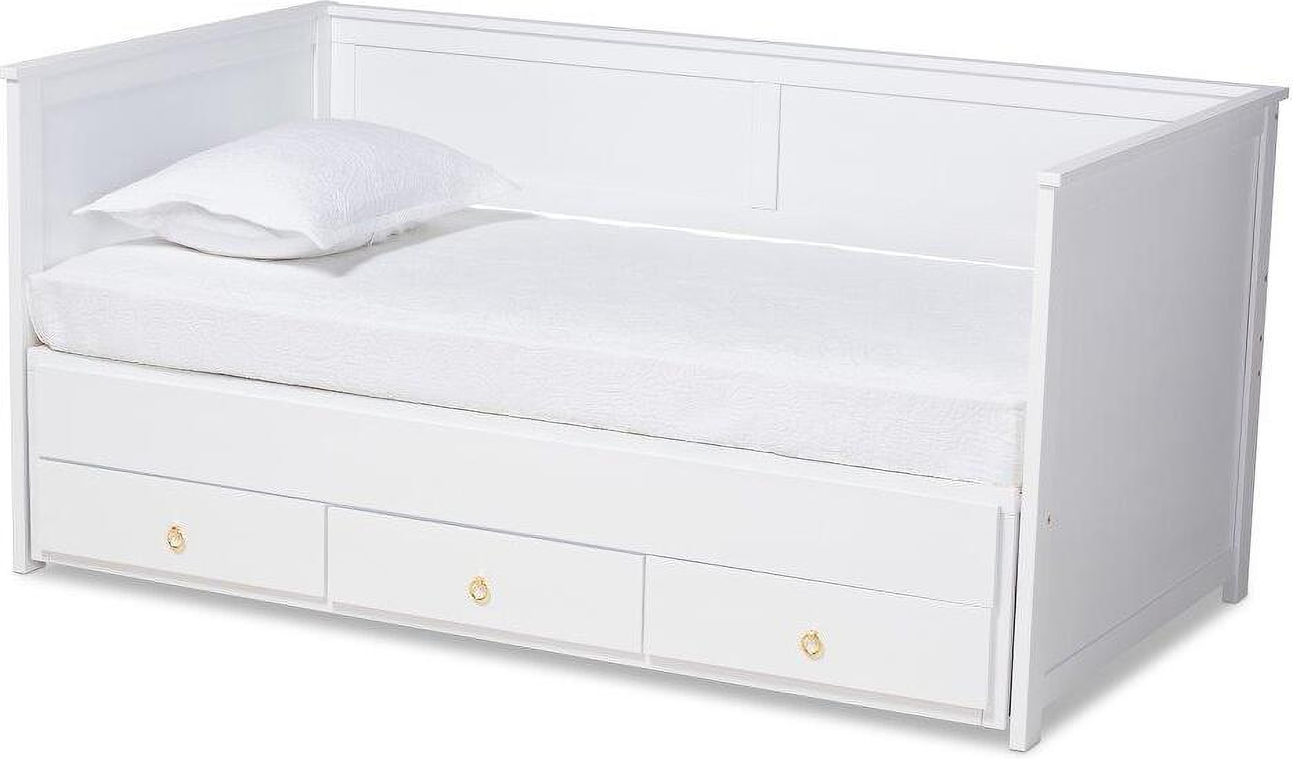 Thomas Classic And Traditional White Finished Wood Expandable Twin Size To King Size Daybed With Storage Drawers 1stopbedrooms