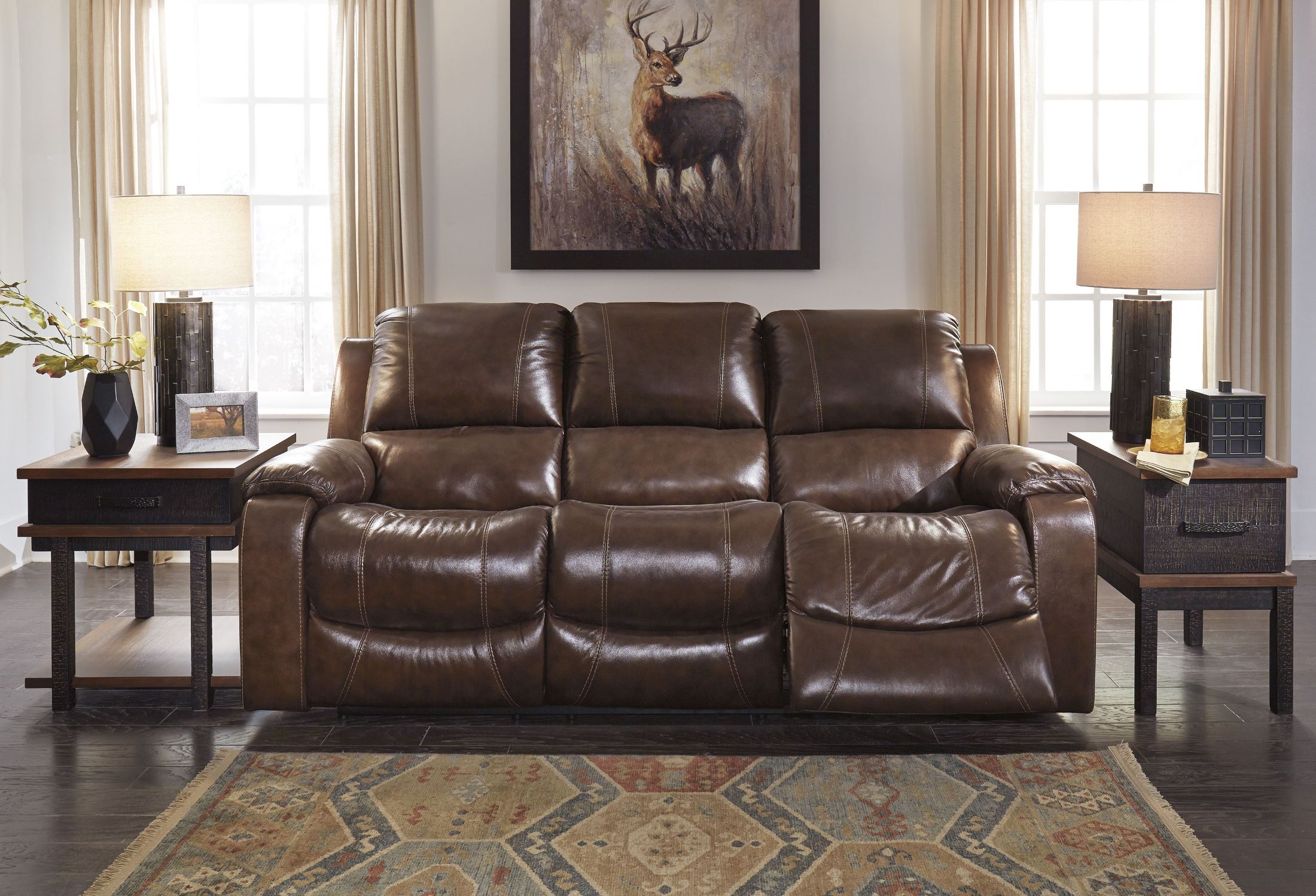 Rackingburg Mahogany Reclining Sofa 1stopbedrooms