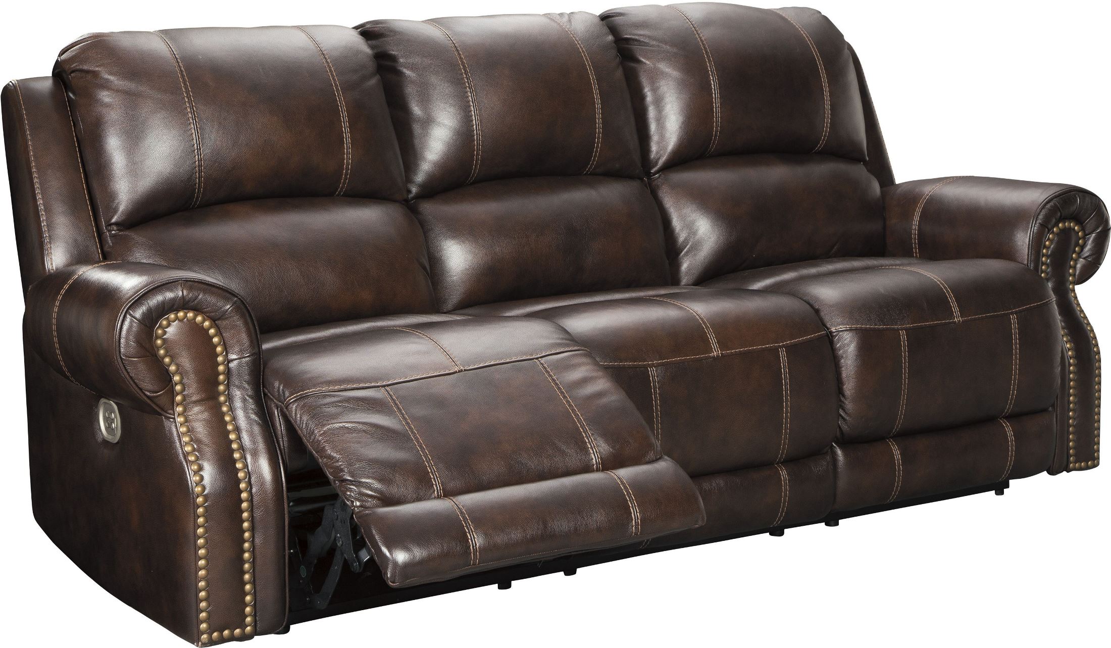 Buncrana Chocolate Power Reclining Sofa with Adjustable 