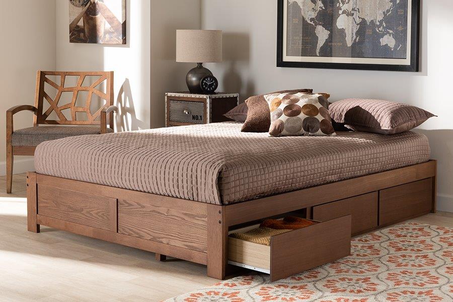 Wren Modern And Contemporary Walnut Finished 3-Drawer ...