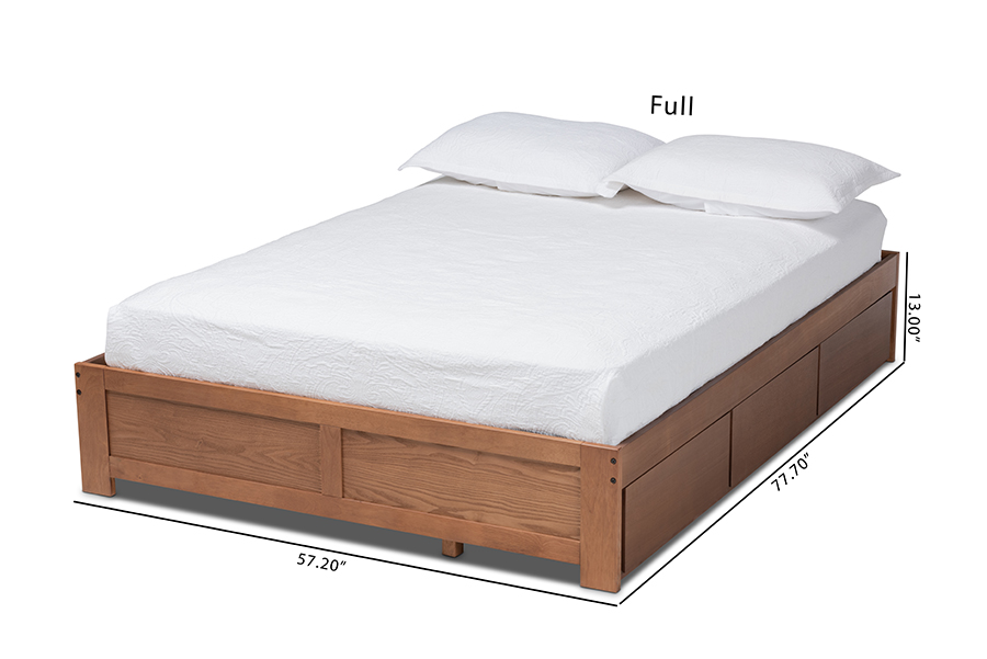 Wren Modern And Contemporary Walnut Finished 3-Drawer ...