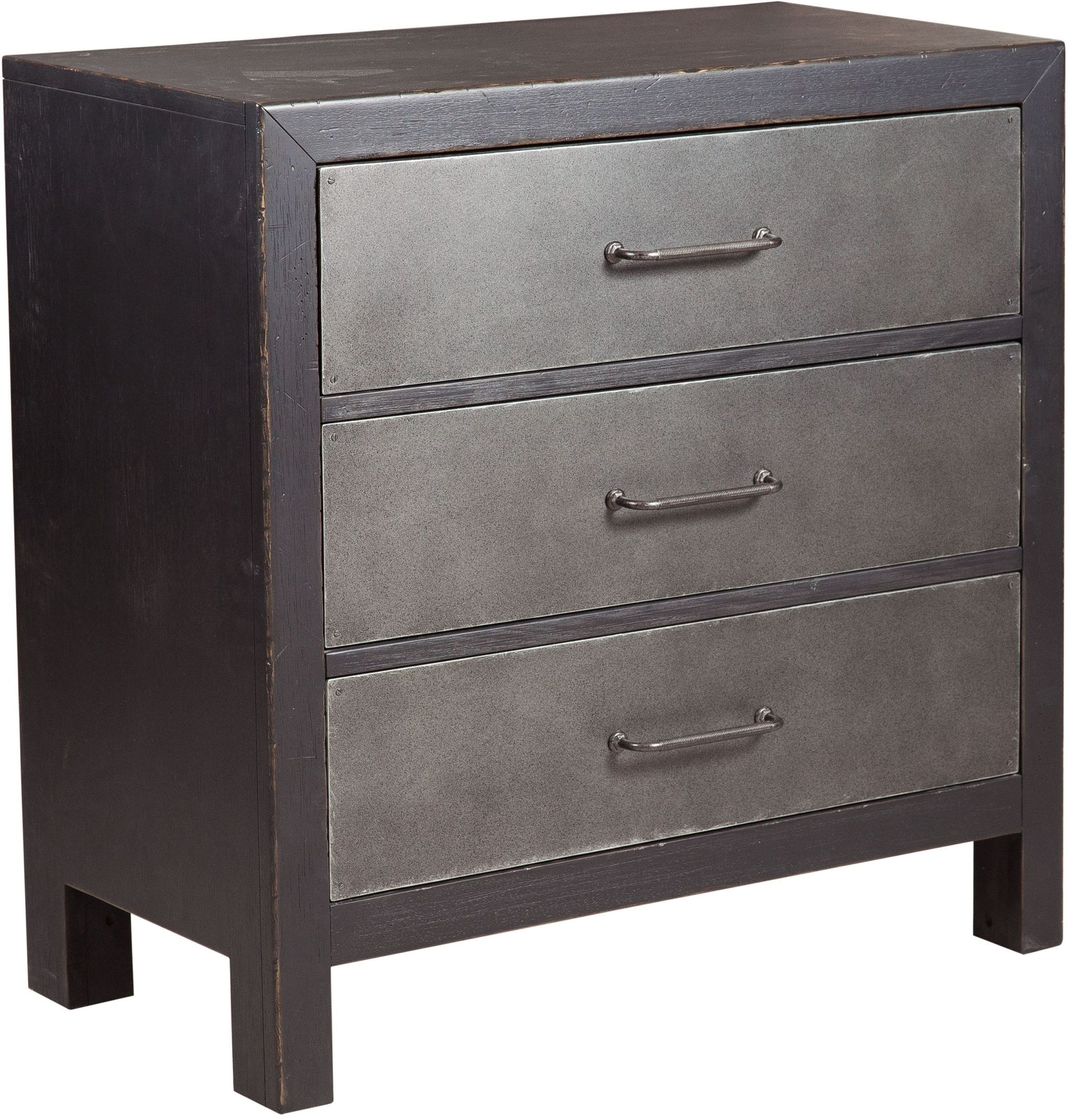 Distressed Black 3 Drawer Accent Chest 1stopbedrooms