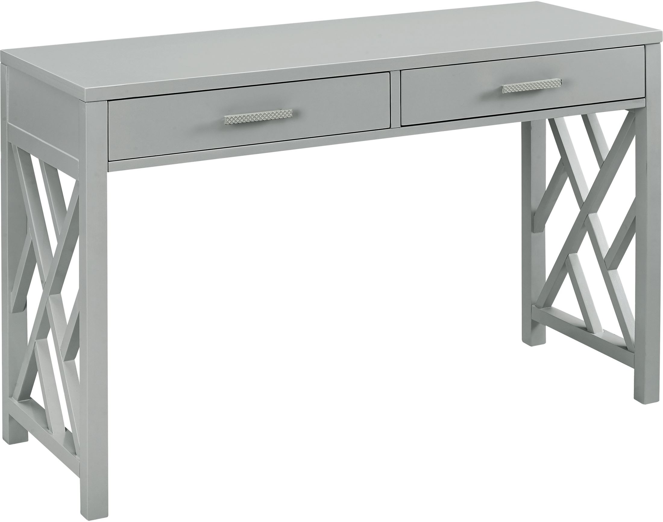 Glam Lattice Grey 2 Drawer Wooden Desk 1stopbedrooms