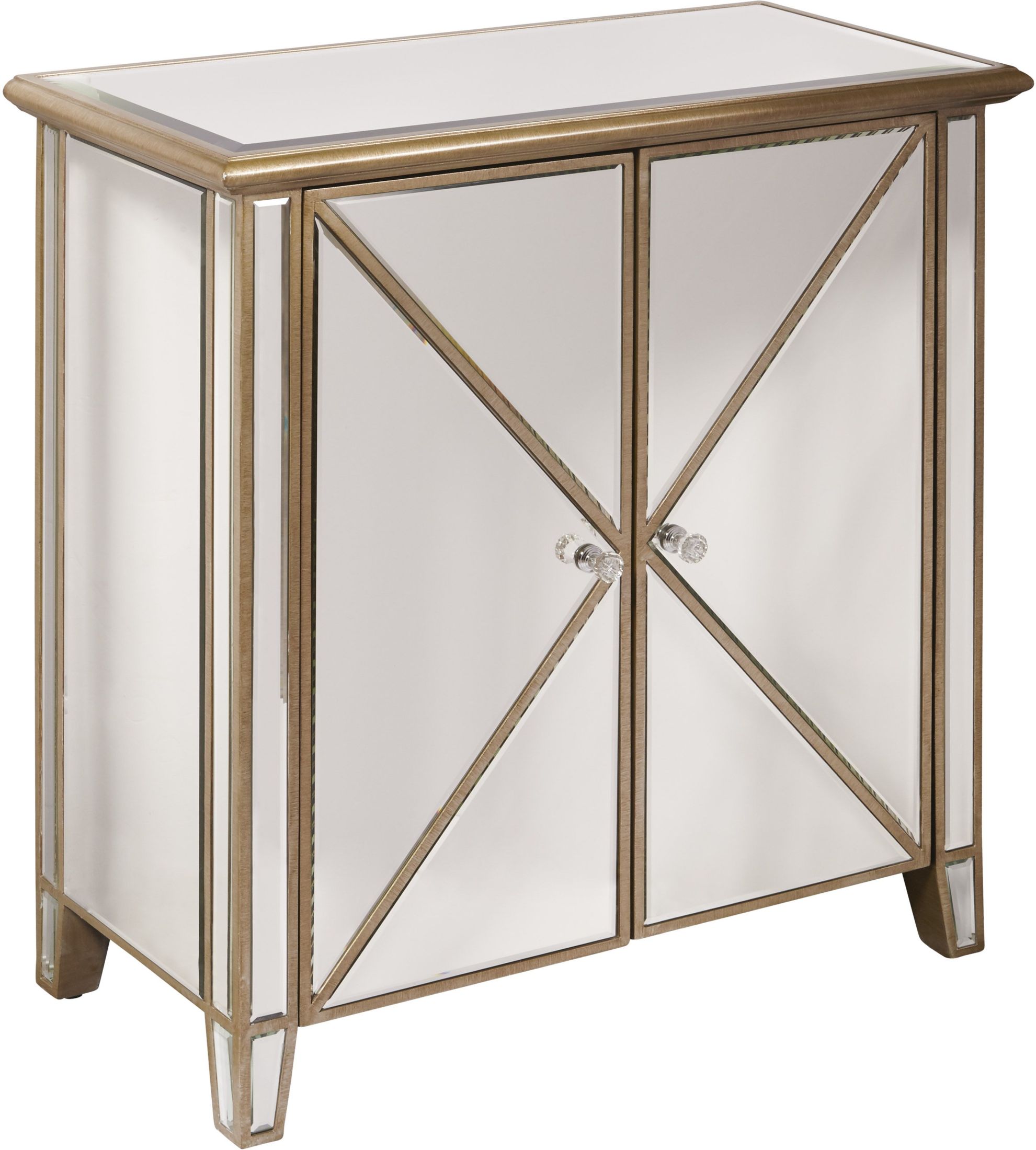 Mirrored Gold 2 Door Mirror Accent Chest 1stopbedrooms Mirrored Gold 2 Door Mirror Accent