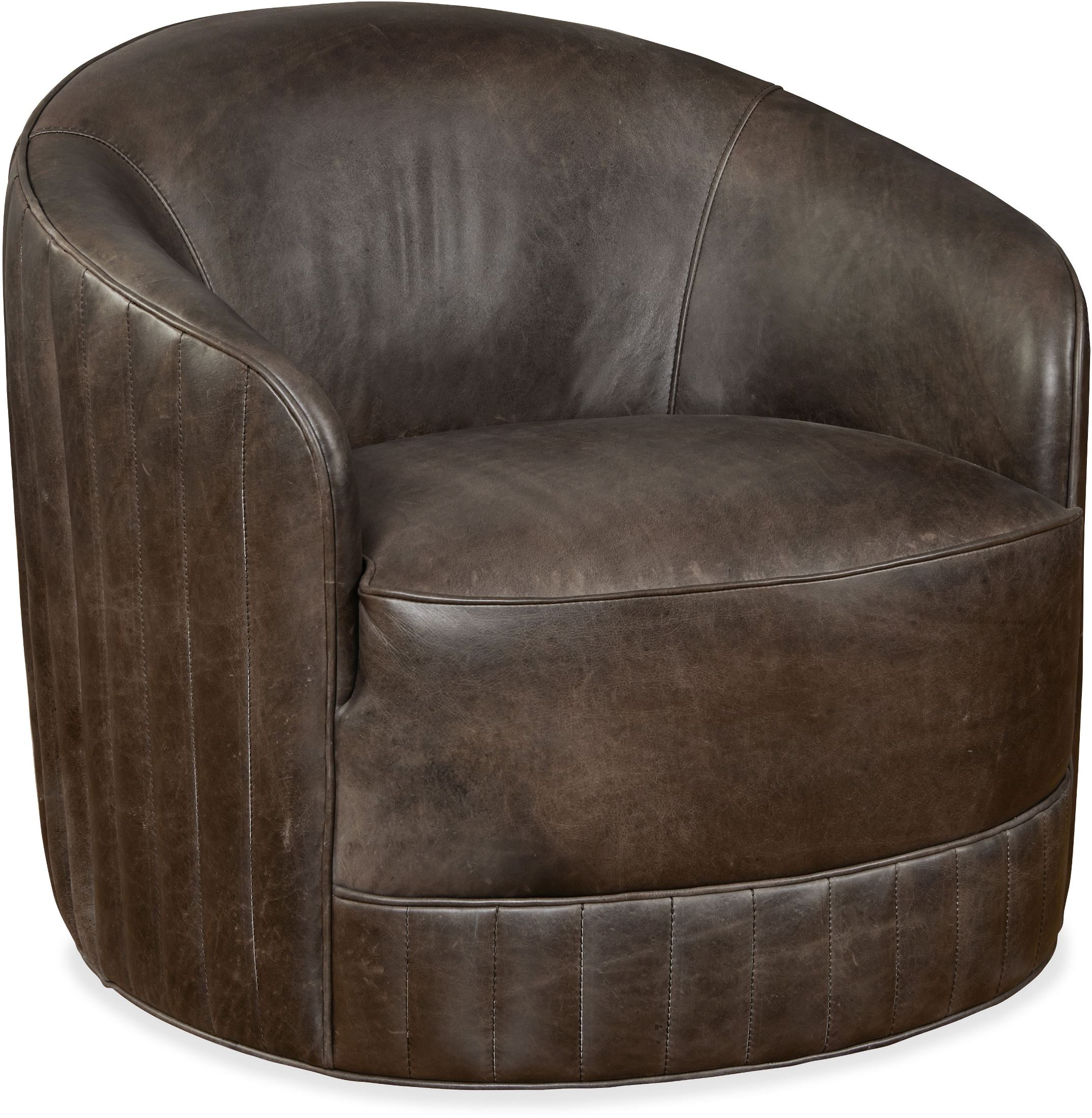 Turi Brown Leather Swivel Chair 1stopbedrooms