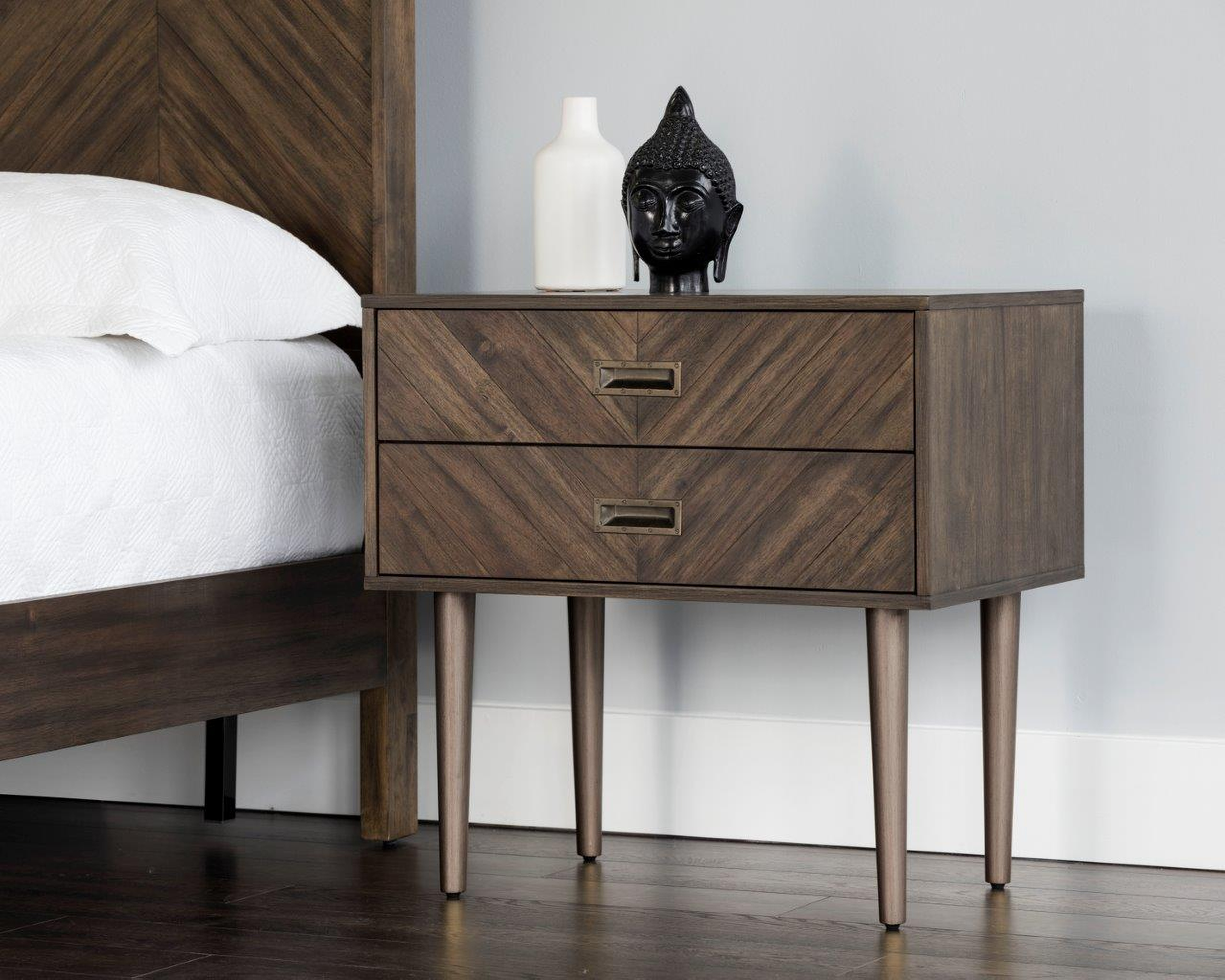 Zenn Greyson Antique Brass Nightstand 1stopbedrooms