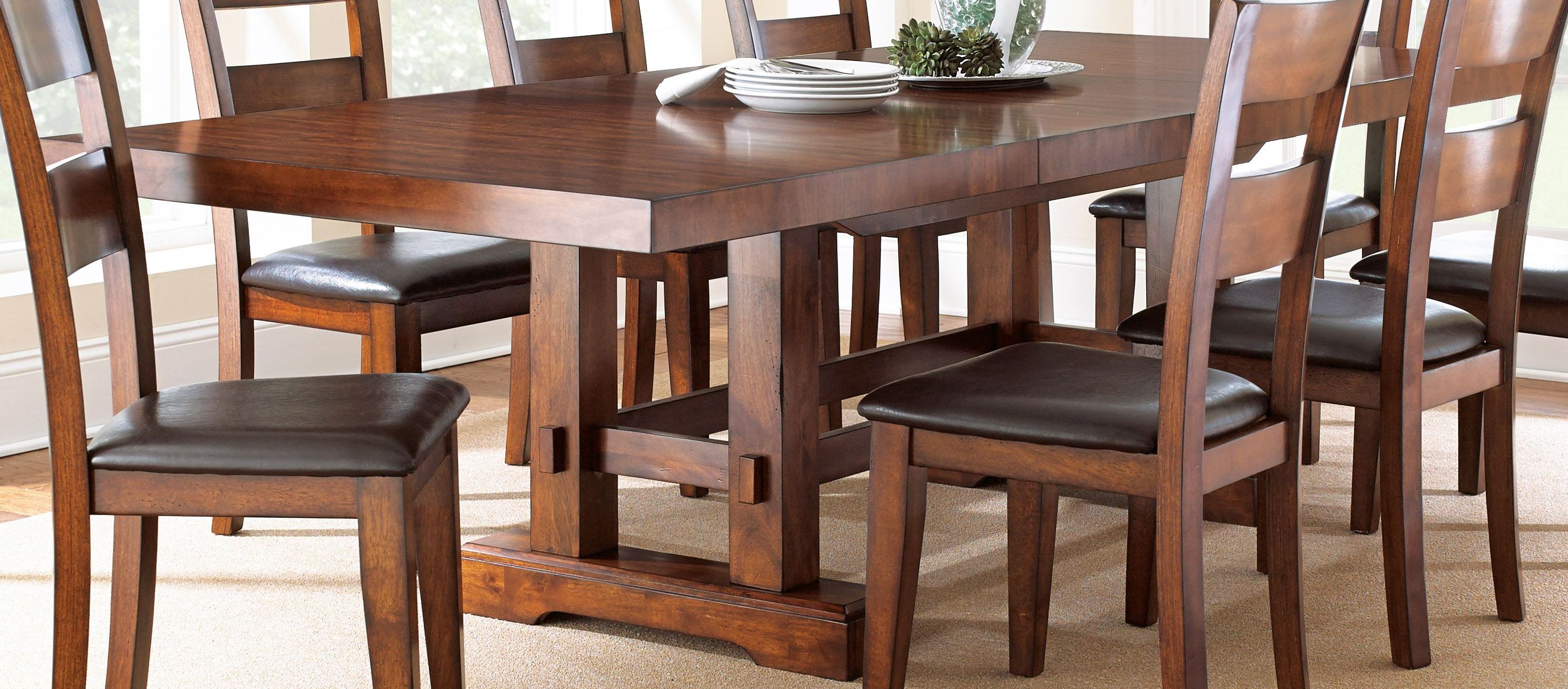 Zappa Medium Cherry Extendable Rectangular Dining Table ... on {keyword}