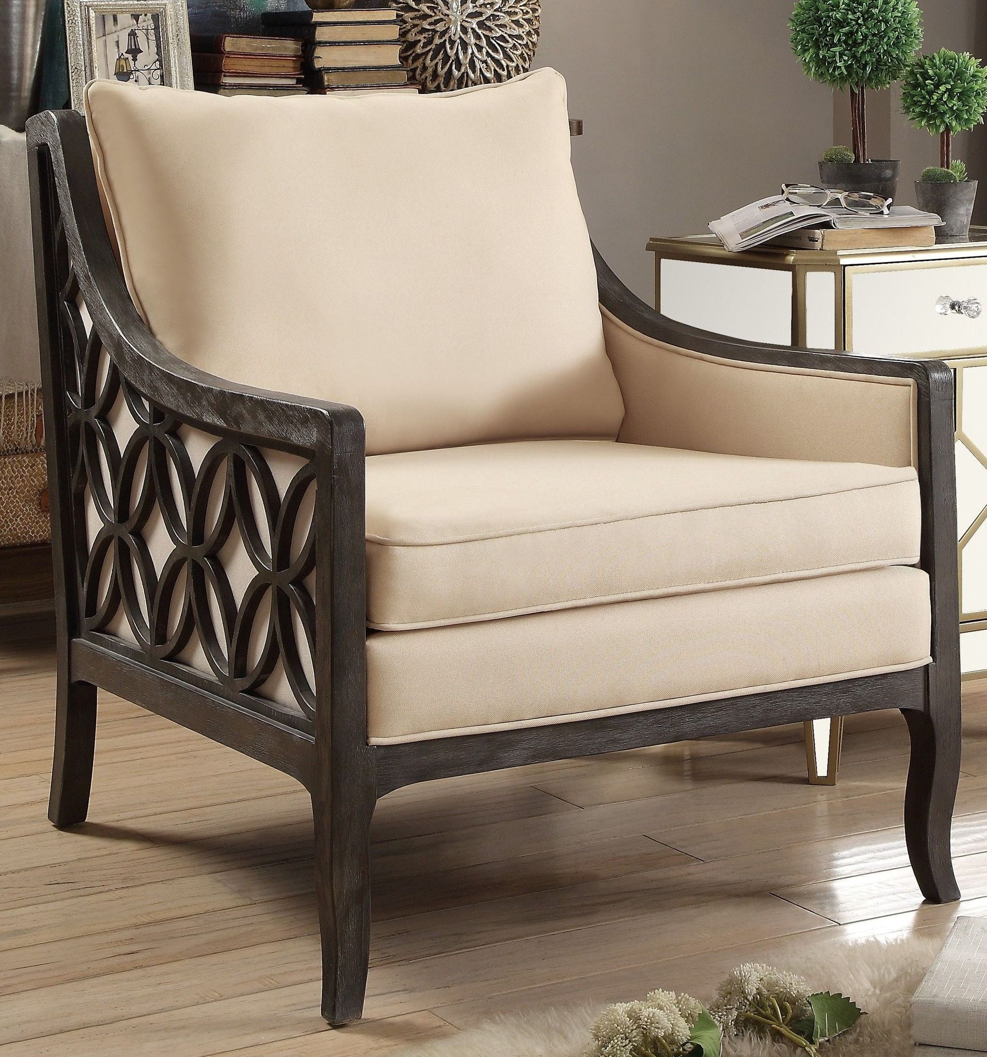 beige accent chairs