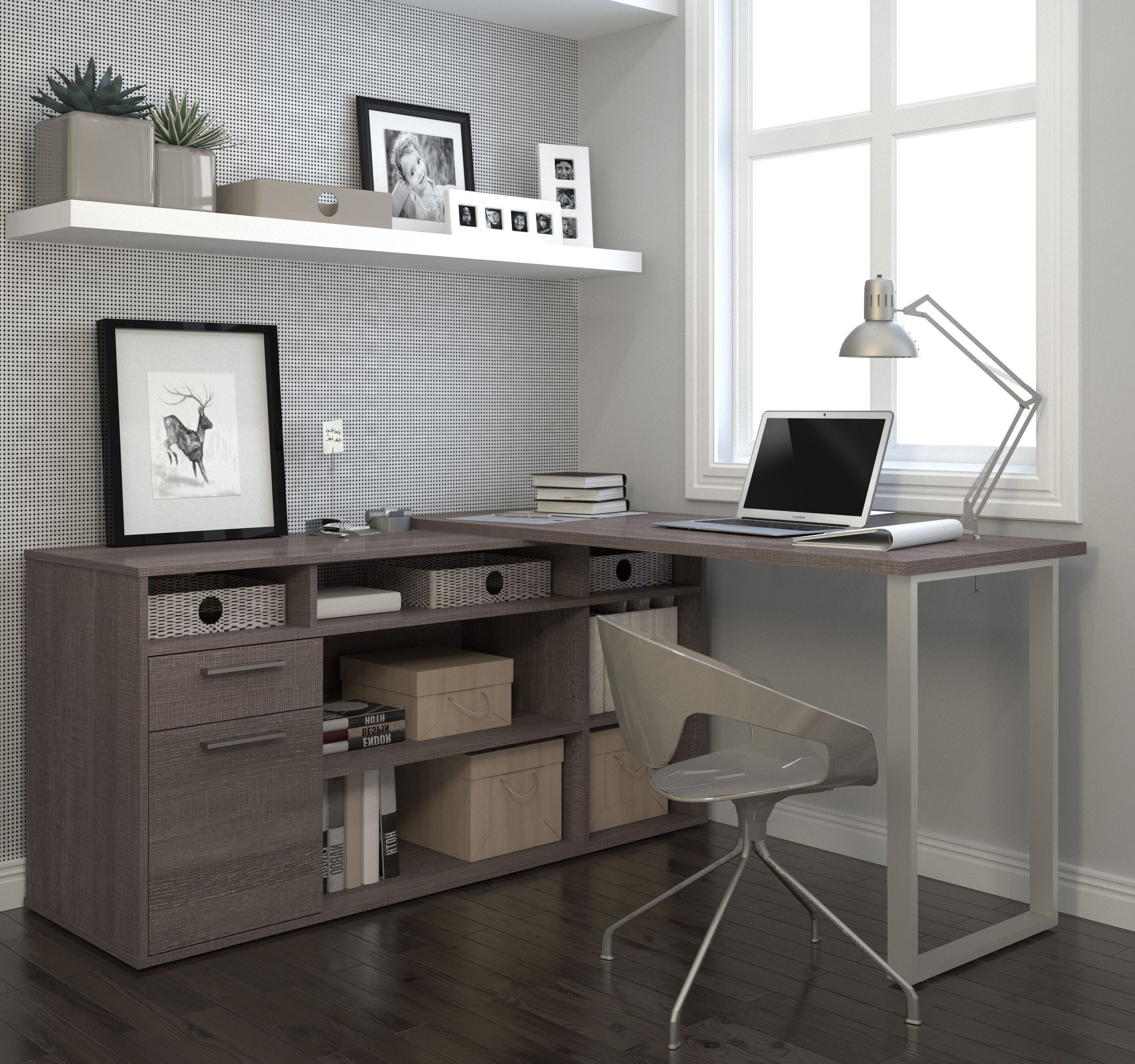 Solay Bark Gray L Shaped Desk 1stopbedrooms