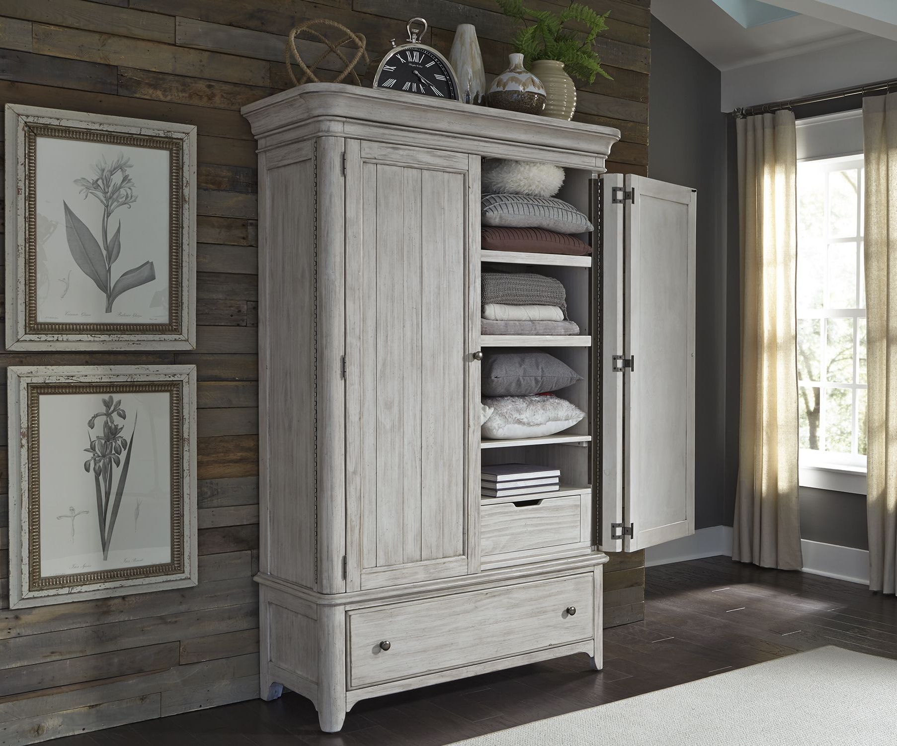 Farmhouse Reimagined Antique White Armoire 1stopbedrooms Farmhouse Reimagined Antique White, Antique Armoire Value