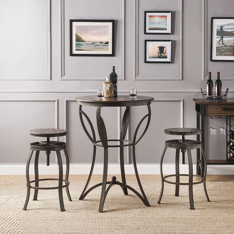 Gavino 3 Piece Bar Table Set 1stopbedrooms