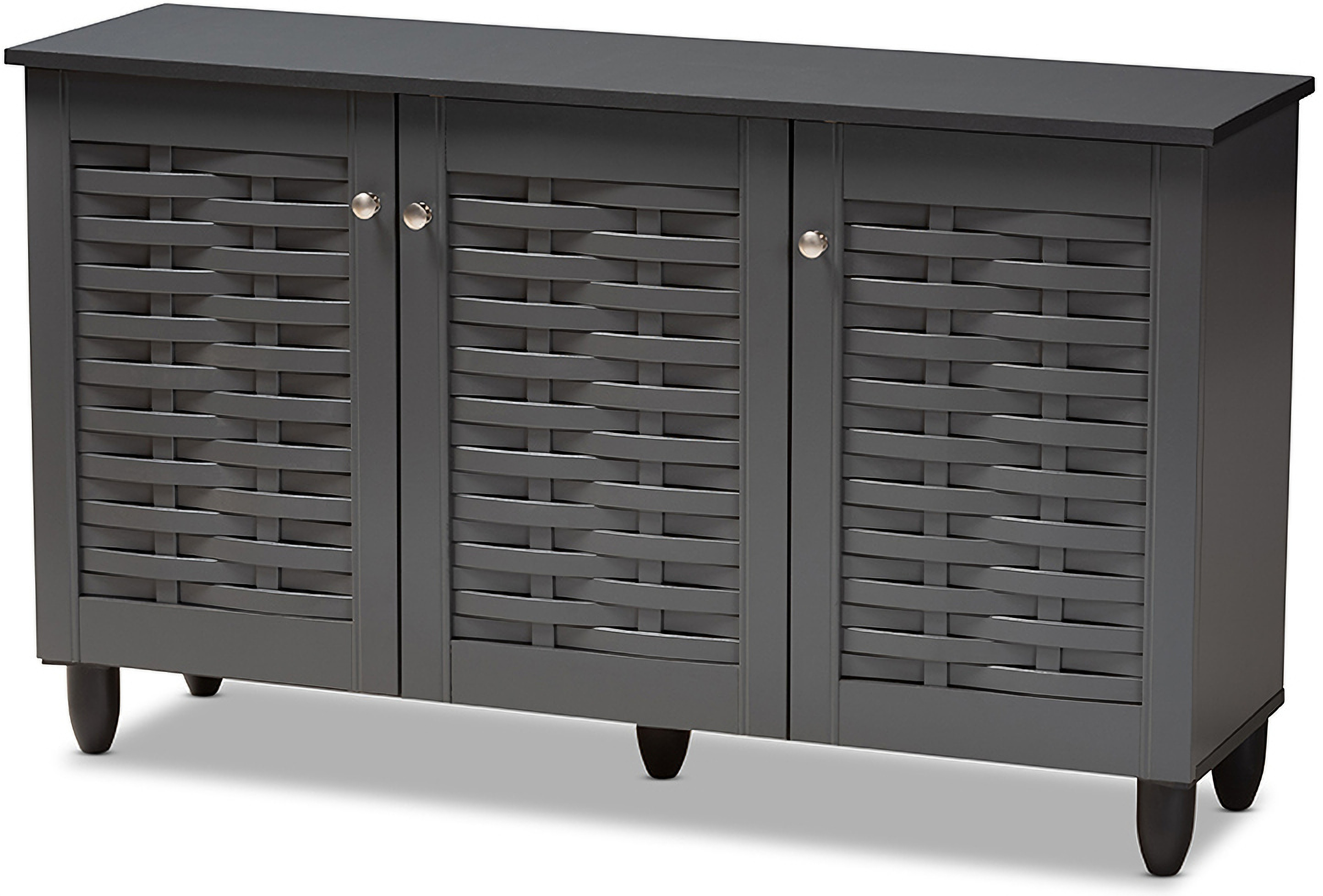 Baxton Studio Winda Modern And Contemporary Dark Gray 3 Door Wooden Entryway Shoe Storage Cabinet 1stopbedrooms Placing entryway shoe storage at your entryway should be the most effective way to achieve the purpose. baxton studio winda modern and contemporary dark gray 3 door wooden entryway shoe storage cabinet