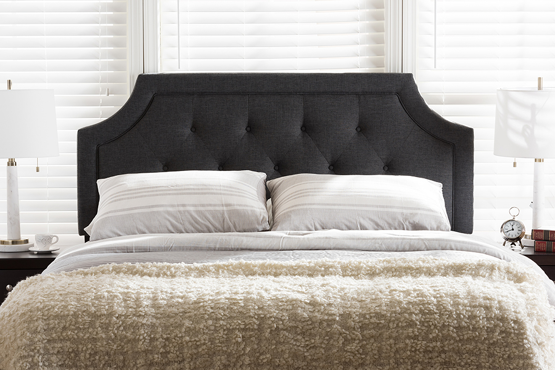 Baxton Studio Mars Modern And Contemporary Dark Grey Fabric King Size Headboard 1stopbedrooms Features of the palermo king single bed frame with linen fabric — grey: baxton studio mars modern and contemporary dark grey fabric king size headboard