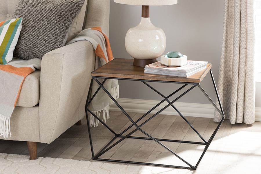 Baxton Studio Stilo Rustic Industrial Style Antique Black Textured Finished Metal Distressed Wood Occasional End Table 1stopbedrooms Shop industrial end tables at 1stdibs, the world's largest source of industrial and other authentic period furniture. 1stopbedrooms