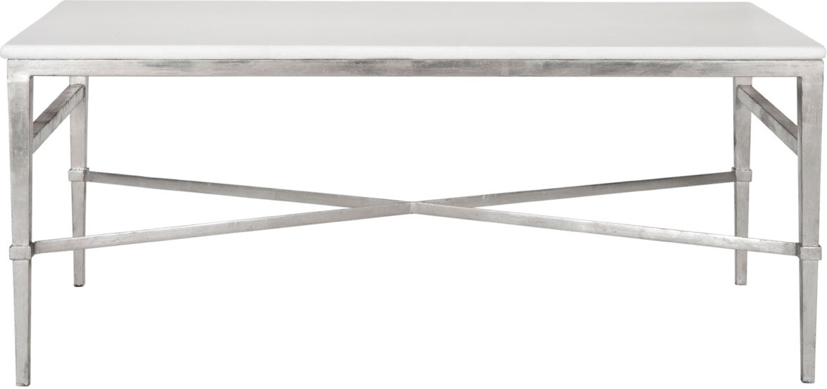 Acker Antique Silver Gilt And White Marble Cocktail Table 1stopbedrooms