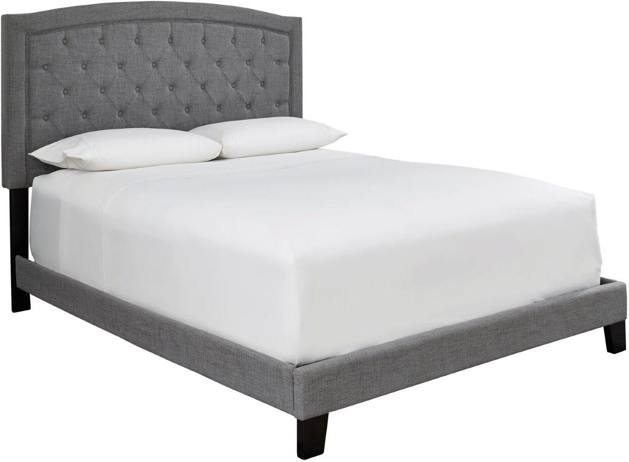 Adelloni Gray Tufted King Upholstered Platform Bed 1stopbedrooms