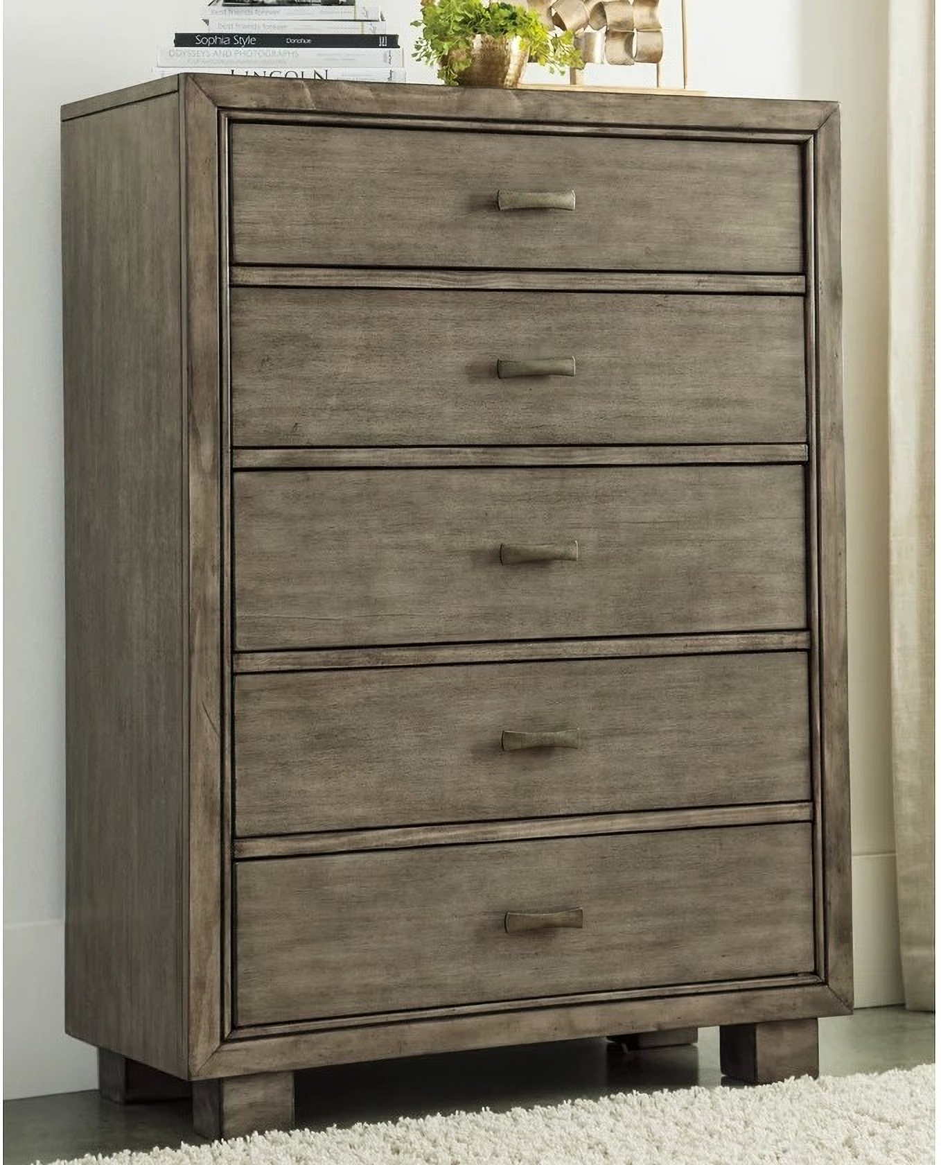 Arnett Gray 5 Drawer Chest 1stopbedrooms