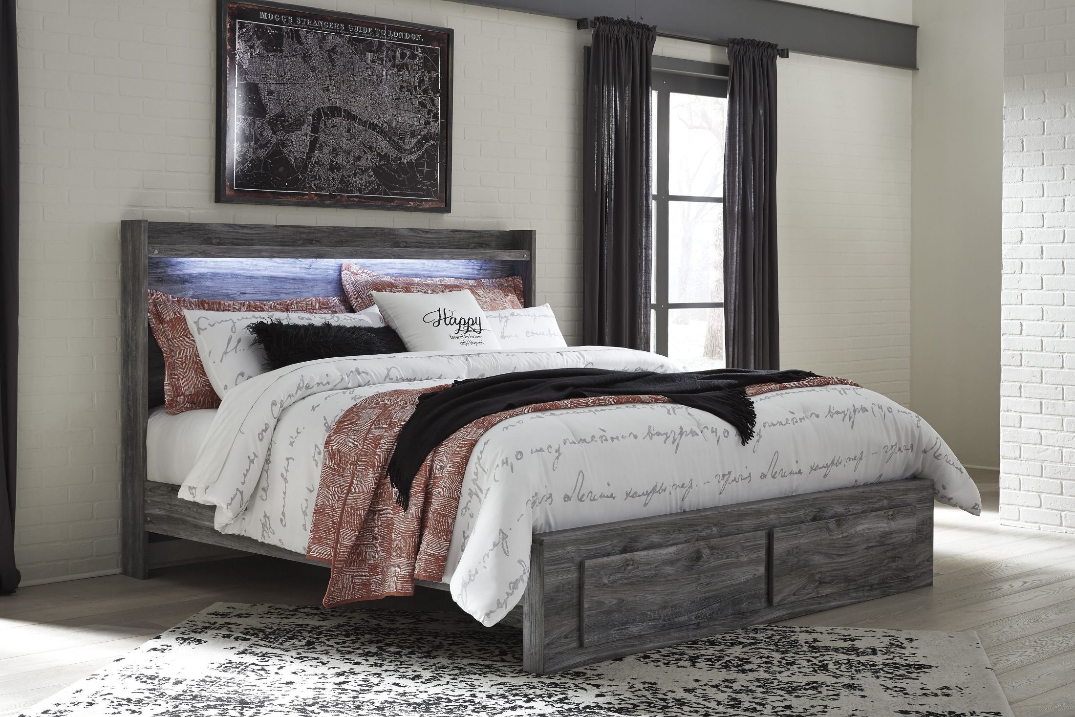 Baystorm Gray King Platform Storage Bed 1stopbedrooms