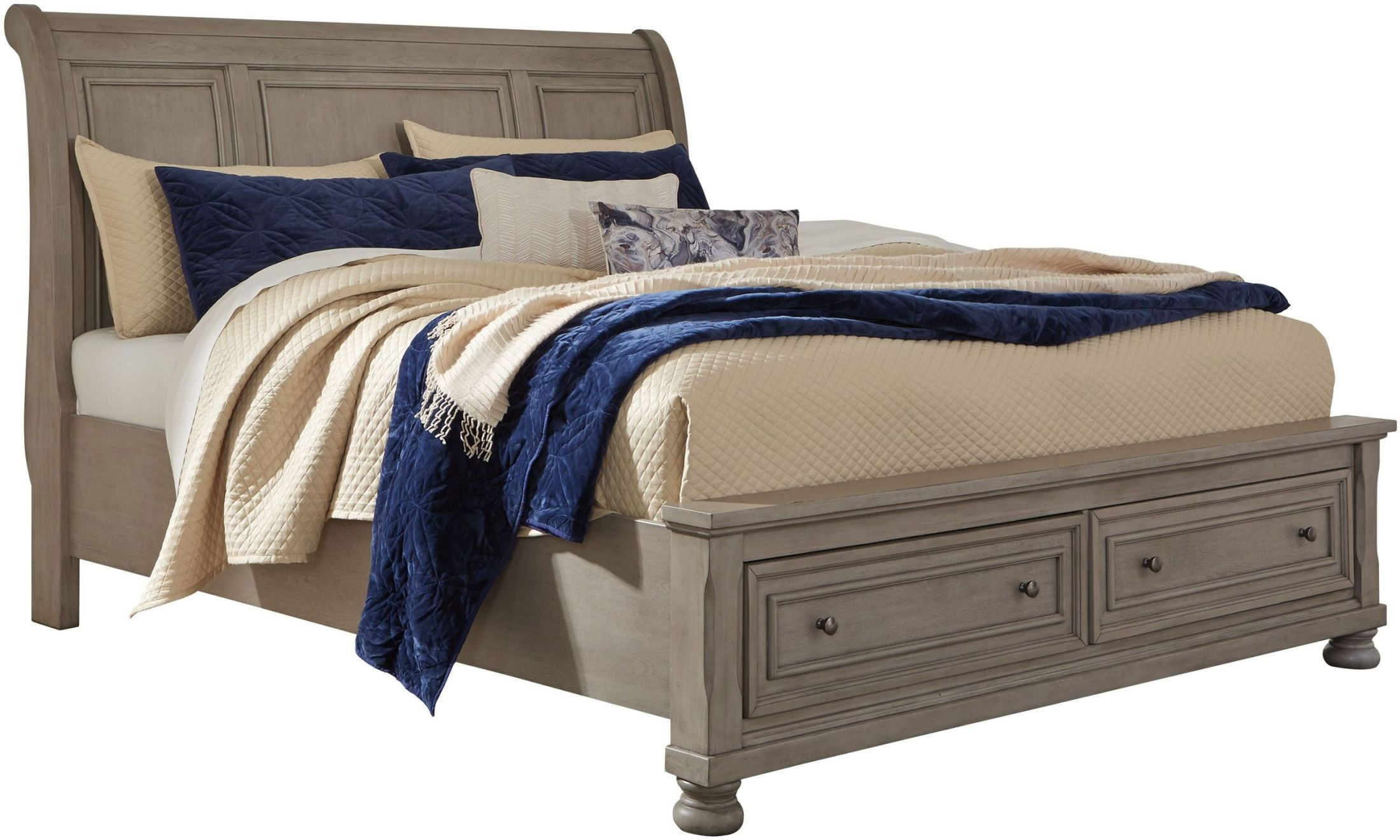 Lettner Light Gray Cal King Sleigh Bed 1stopbedrooms