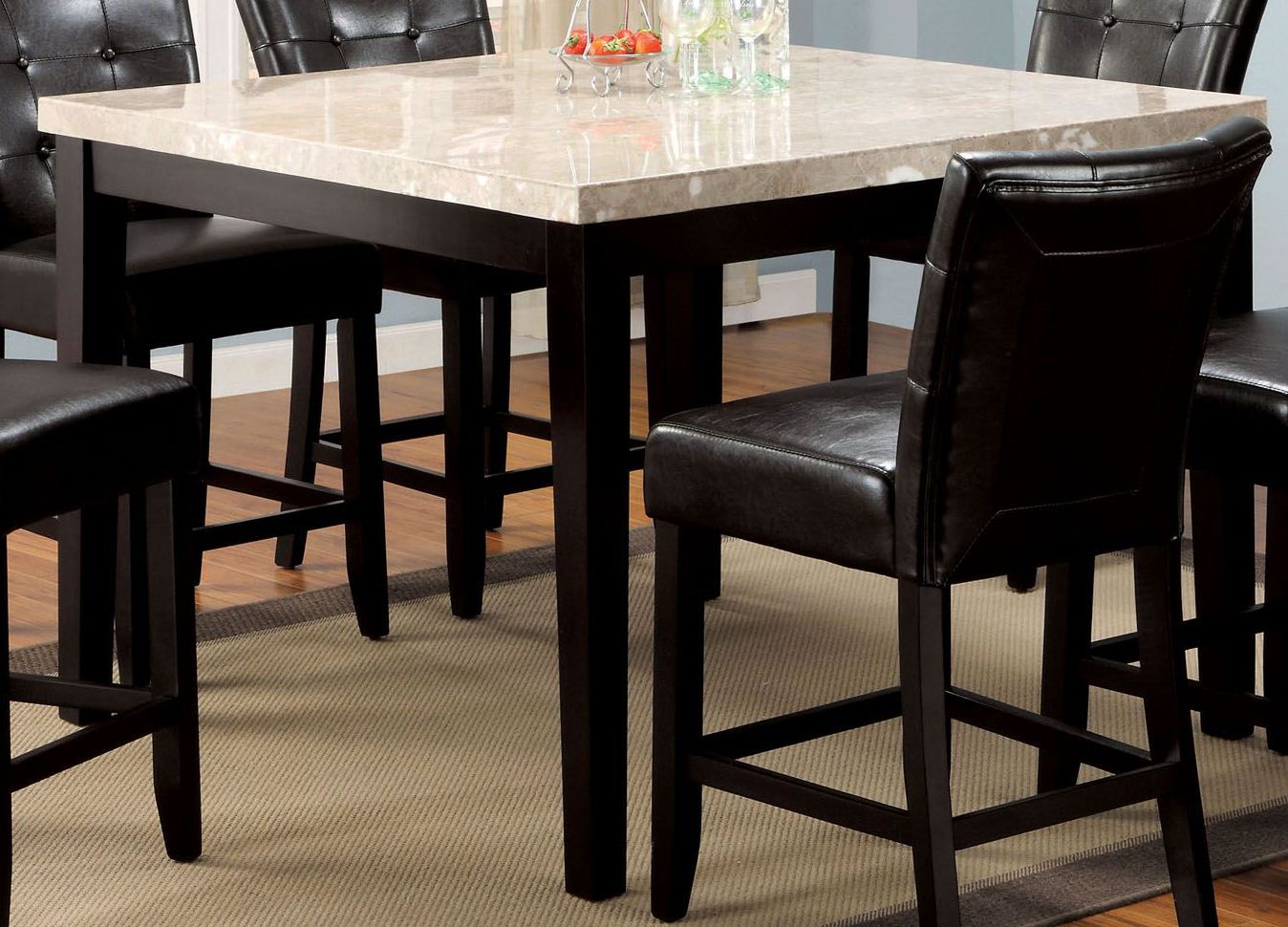 Marion Ii Marble Top 48 Square Counter Height Table 1stopbedrooms