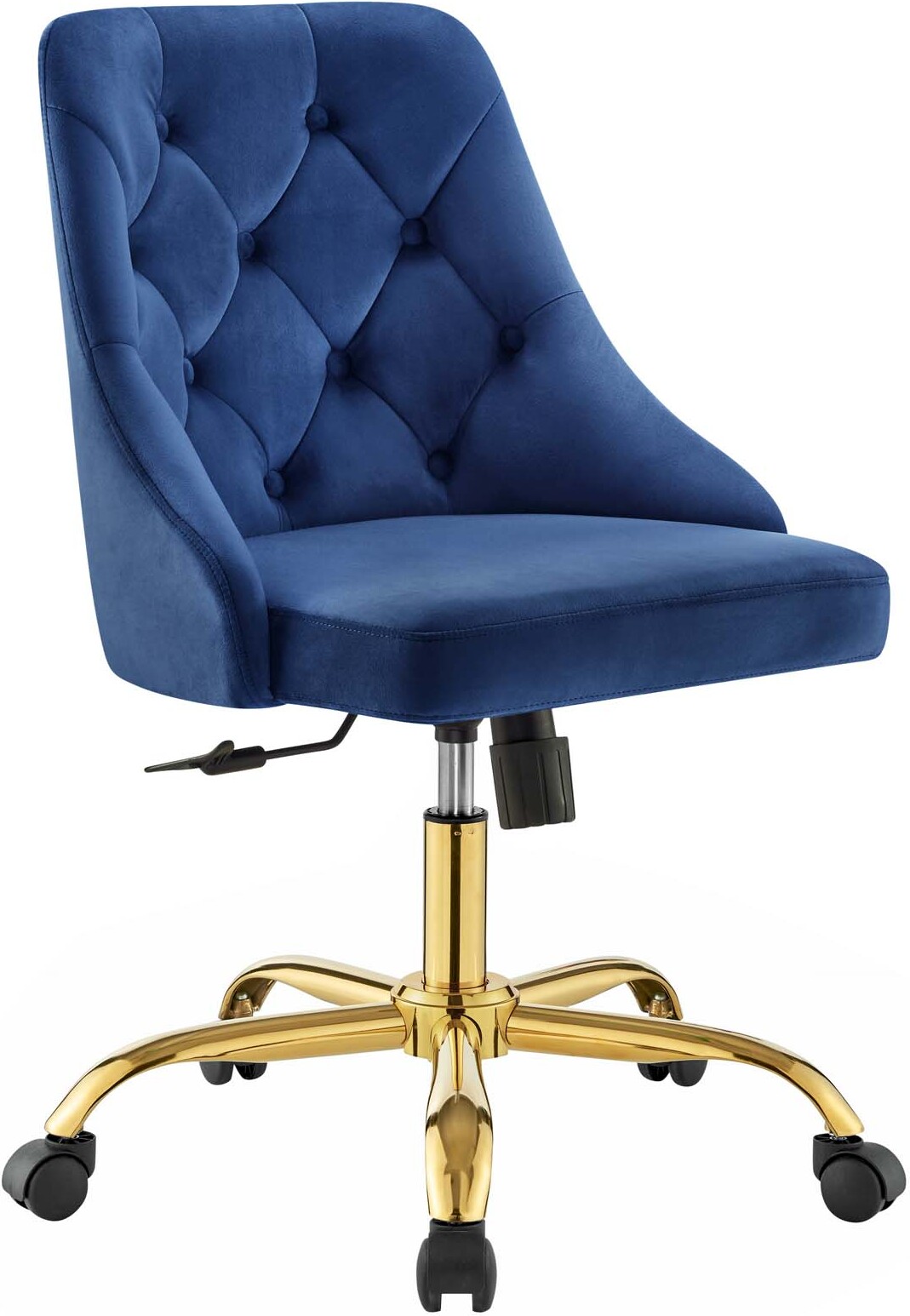 Distinct Tufted Swivel Performance Velvet Office Chair Eei 4368 Gld Nav 1stopbedrooms