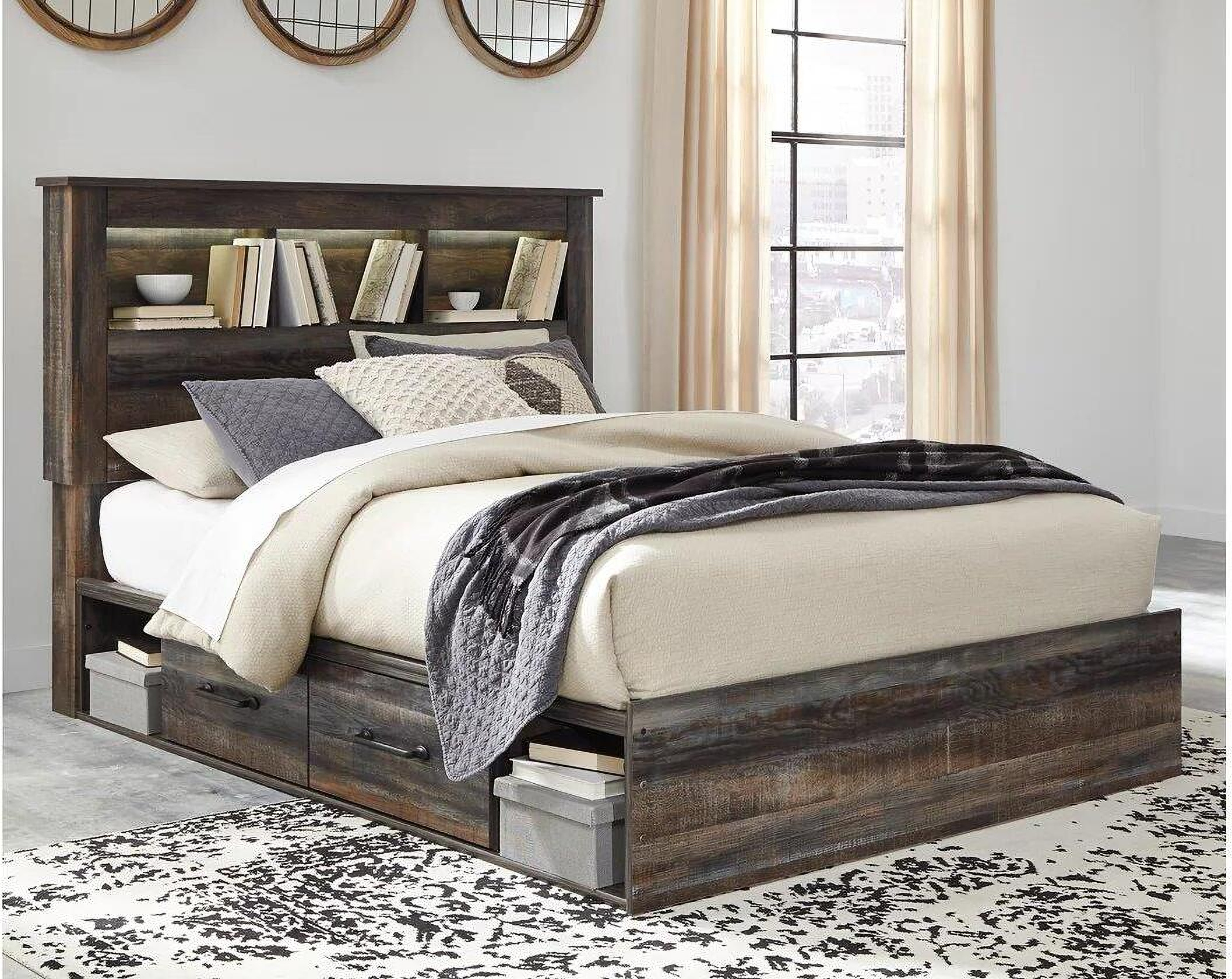 Drystan Multi Queen Bookcase Panel Bed With Side Storage 1stopbedrooms - Drystan Queen Size Slat Panel Bed Drystan Multi Queen Bookcase Panel Bed With Side Storage 1stopbedrooms - Drystan Queen Size Slat Panel Bed