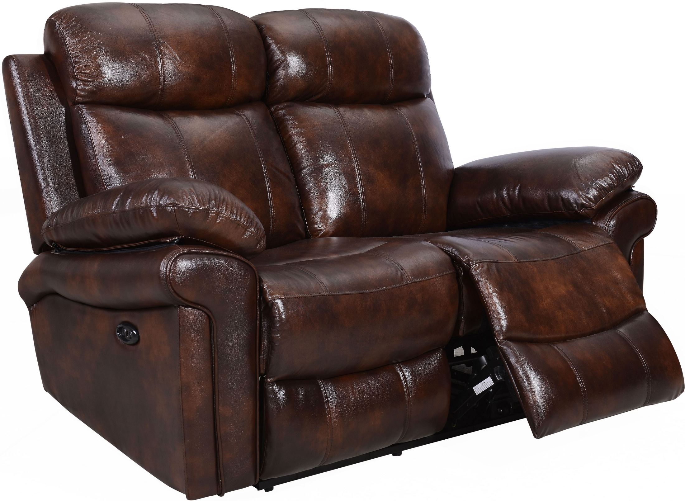 Shae Joplin Brown Leather Power Reclining Loveseat 1stopbedrooms