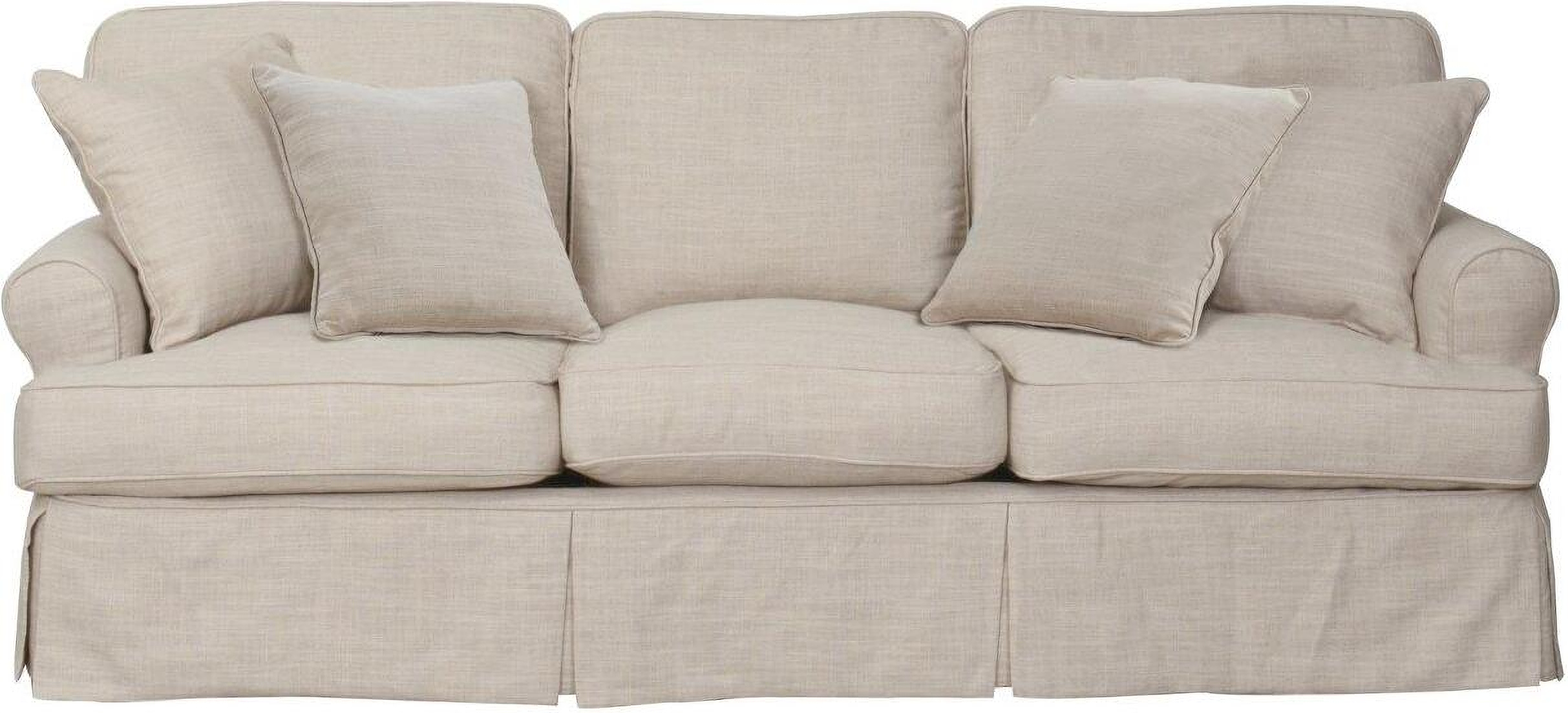 Horizon Linen T Cushion Slipcovered Sofa 1stopbedrooms