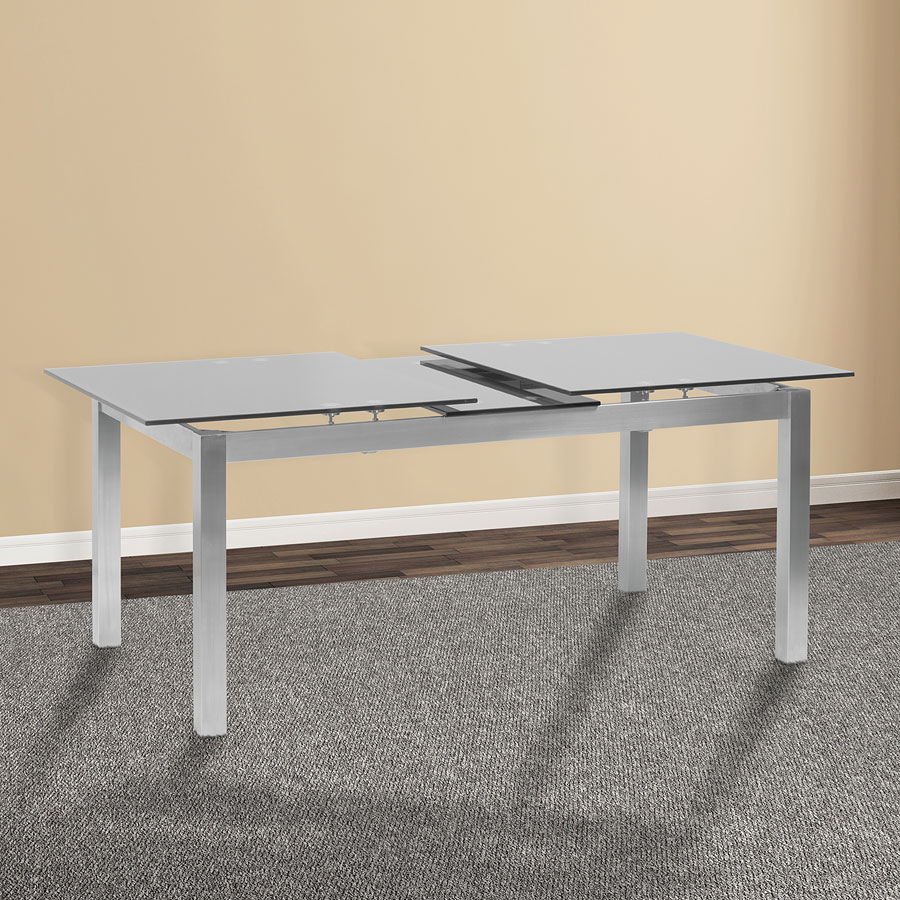 Ivan Gray Tempered Glass Top Extendable Dining Table 1stopbedrooms A table you can grow with. ivan gray tempered glass top extendable dining table