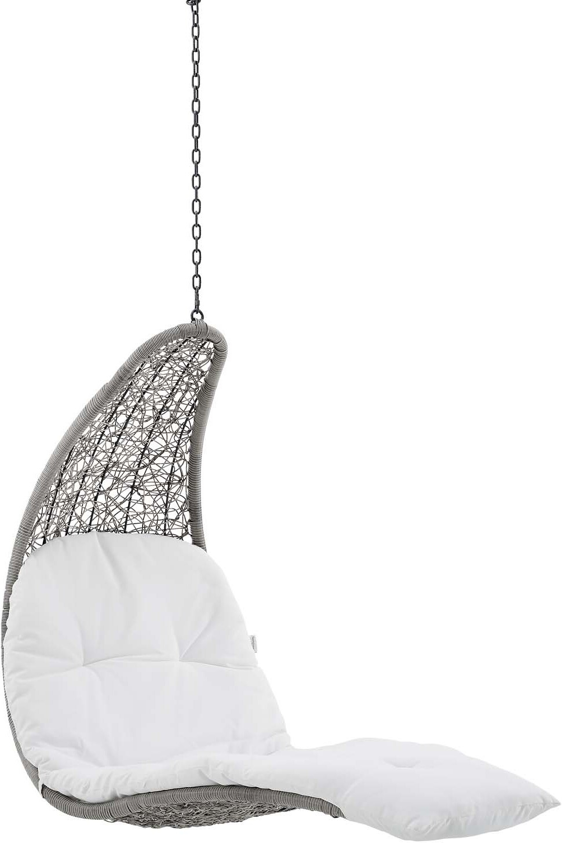 Landscape Outdoor Patio Hanging Chaise Lounge Outdoor Patio Swing Chair In Light Gray White 1stopbedrooms