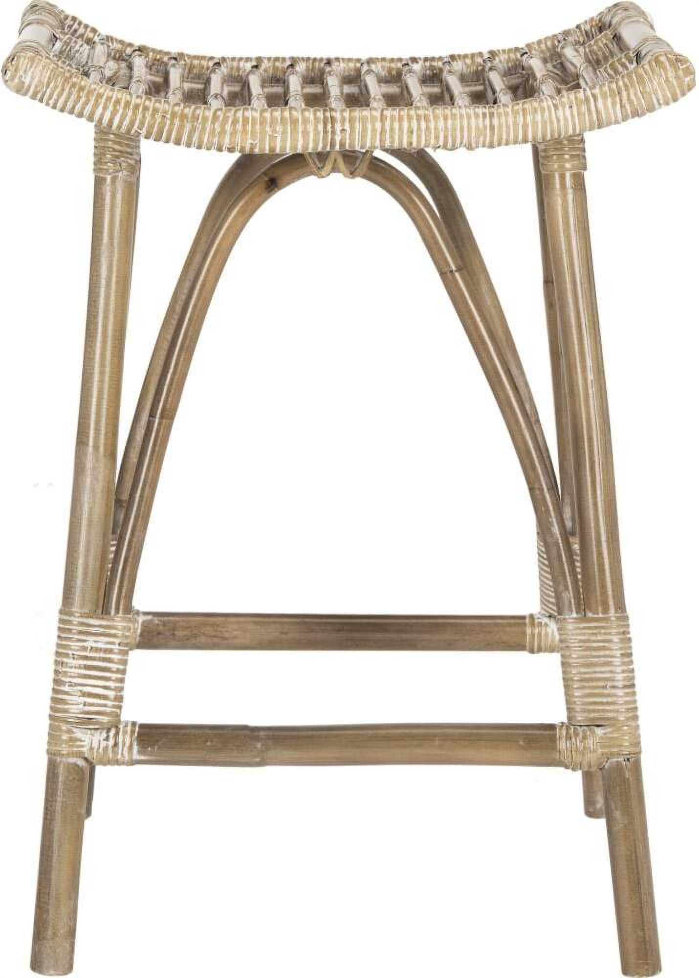 Leda Grey White Wash Rattan Counter Stool 1stopbedrooms Set of two white wood bar stools classic farmhouse styling with slatted back the stools are comfortably scaled, with slatted backs to relax against.