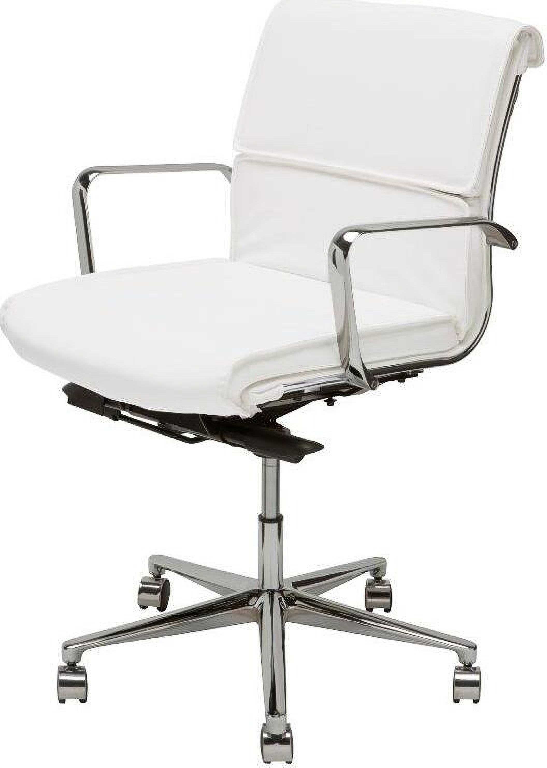 Lucia White And Silver Metal Low Back Office Chair 1stopbedrooms