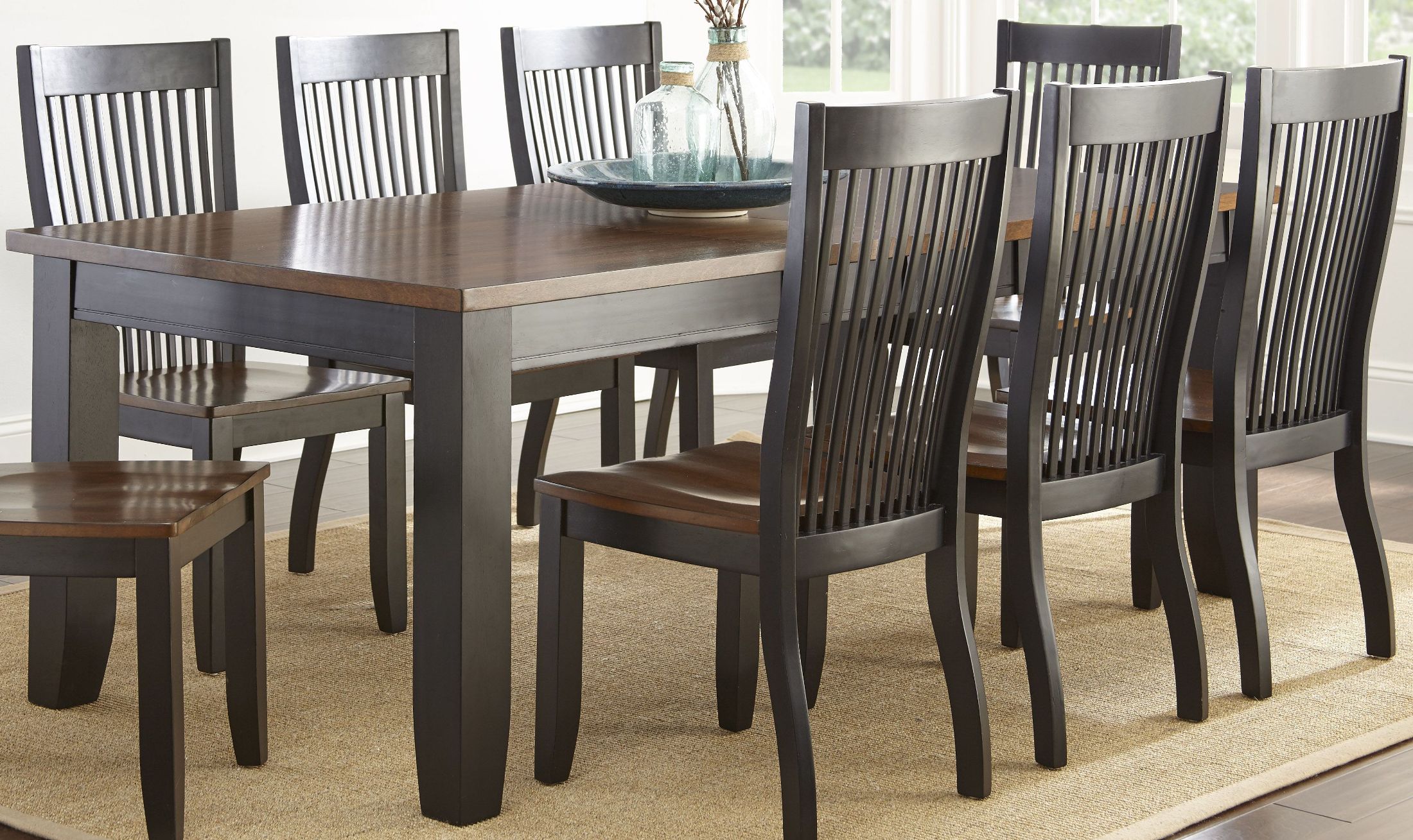 Lawton Black And Brown Extendable Dining Table 1stopbedrooms