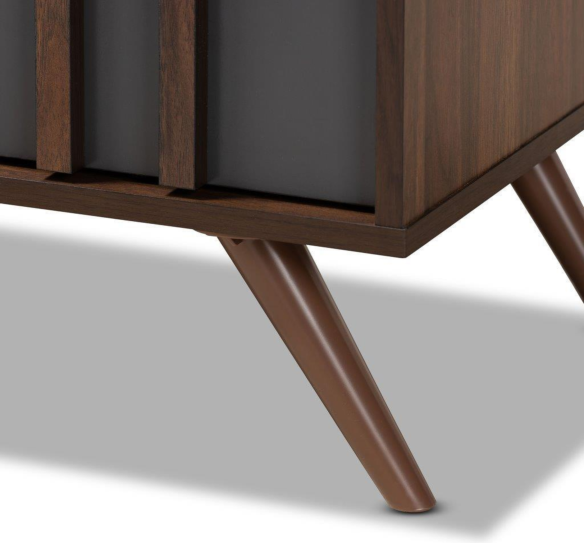 Naoki Modern and Contemporary TwoTone Grey and Walnut Finished Wood 6