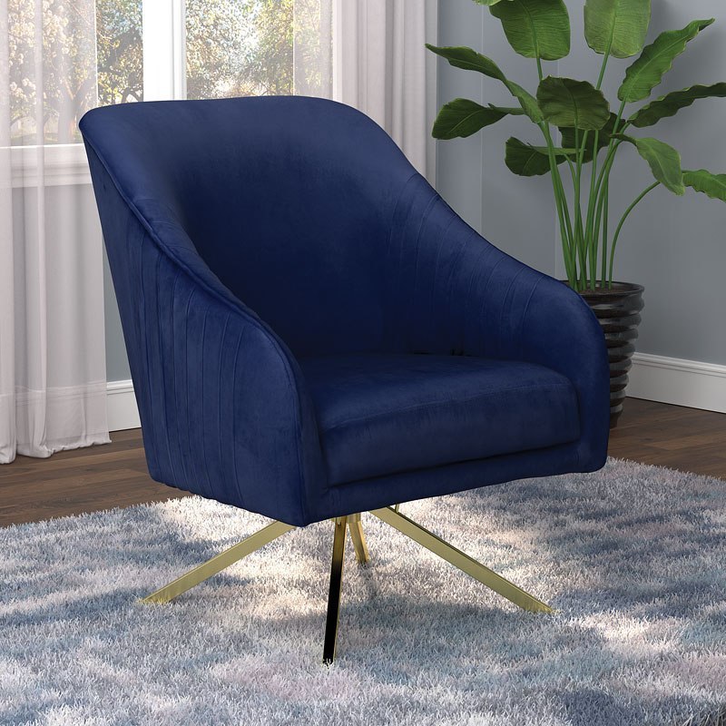 navy blue velvet swivel chair