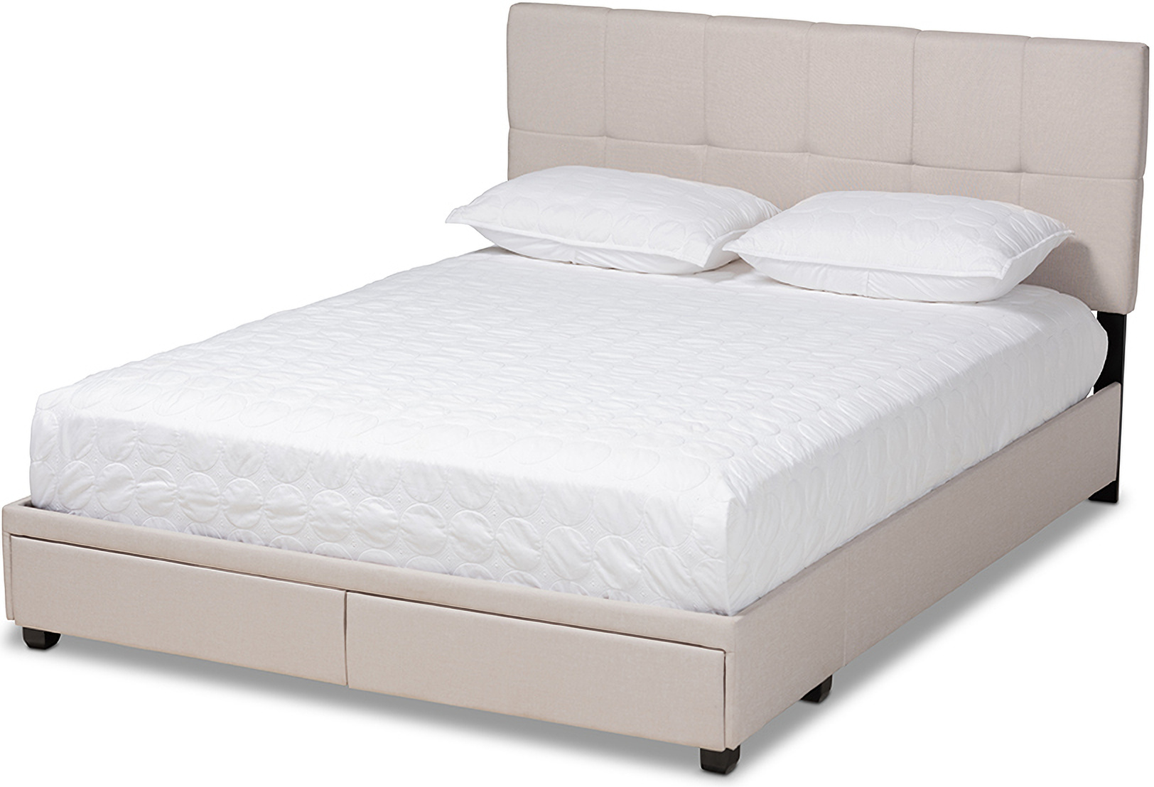 Netti Beige Fabric Upholstered 2 Drawer King Size Platform Storage Bed 1stopbedrooms Netti Beige Fabric Upholstered 2 Drawer, King Size Platform Bed With Storage Drawers