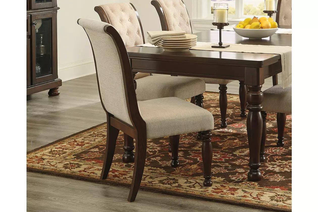 Porter Rustic Brown Upholstered Dining Side Chair Set Of 2 1stopbedrooms