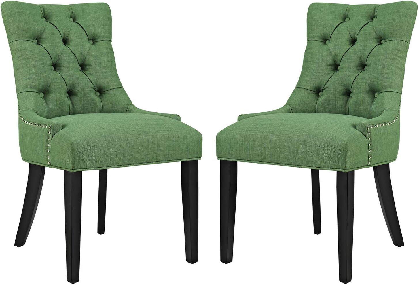 Regent Green Dining Side Chair Fabric Set Of 2 Eei 2743 Grn Set 1stopbedrooms