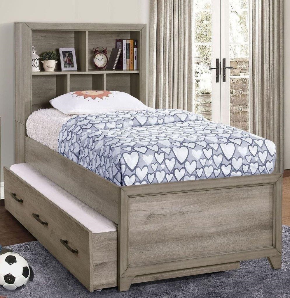 River Creek Birch Brown Twin Bookcase Bed With Trundle 1stopbedrooms