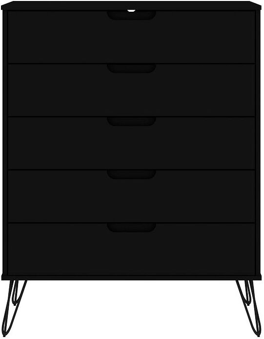 Rockefeller 5 Drawer Tall Dresser In Black 1stopbedrooms